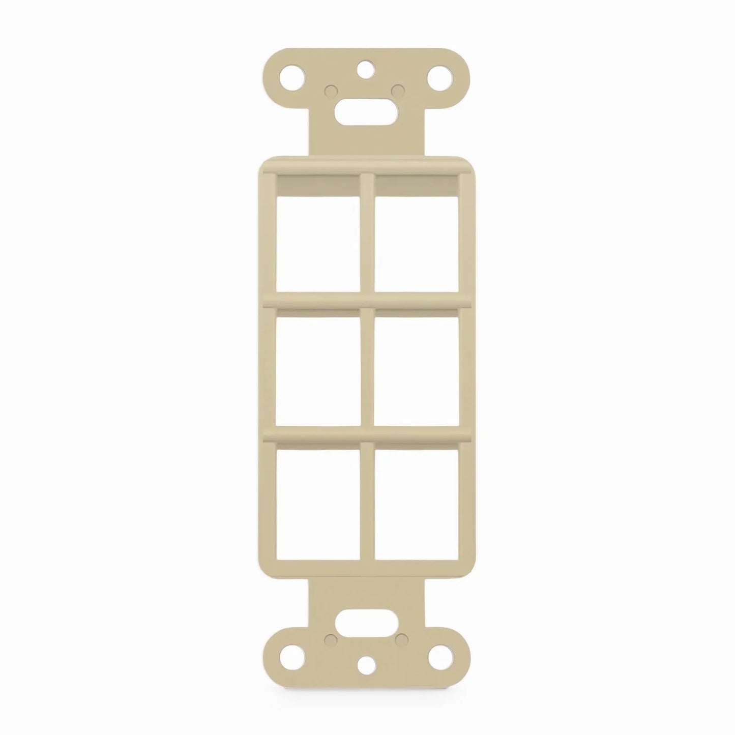 SyncEaseFFSystem™ Faceplate Frame Keystone Insert, 6 Ports, Ivory, 4.09'' x 1.4''