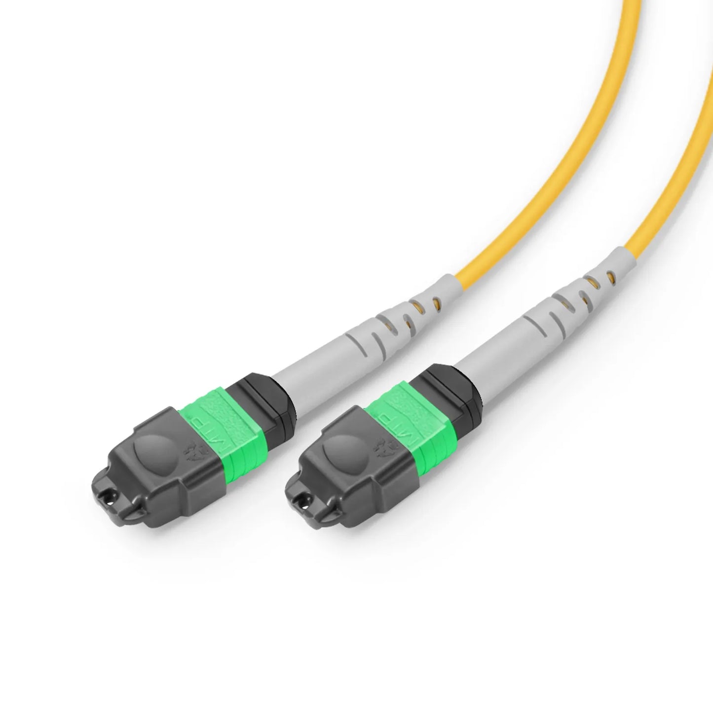 2m (7ft) MMC Breakout Cable, MMC-16 APC (Female) to 2 x MTP®-8 APC (Female), 16 Fibers, Single Mode (OS2), Plenum (OFNP), 0.35dB Max, Jumper Polarity, Yellow