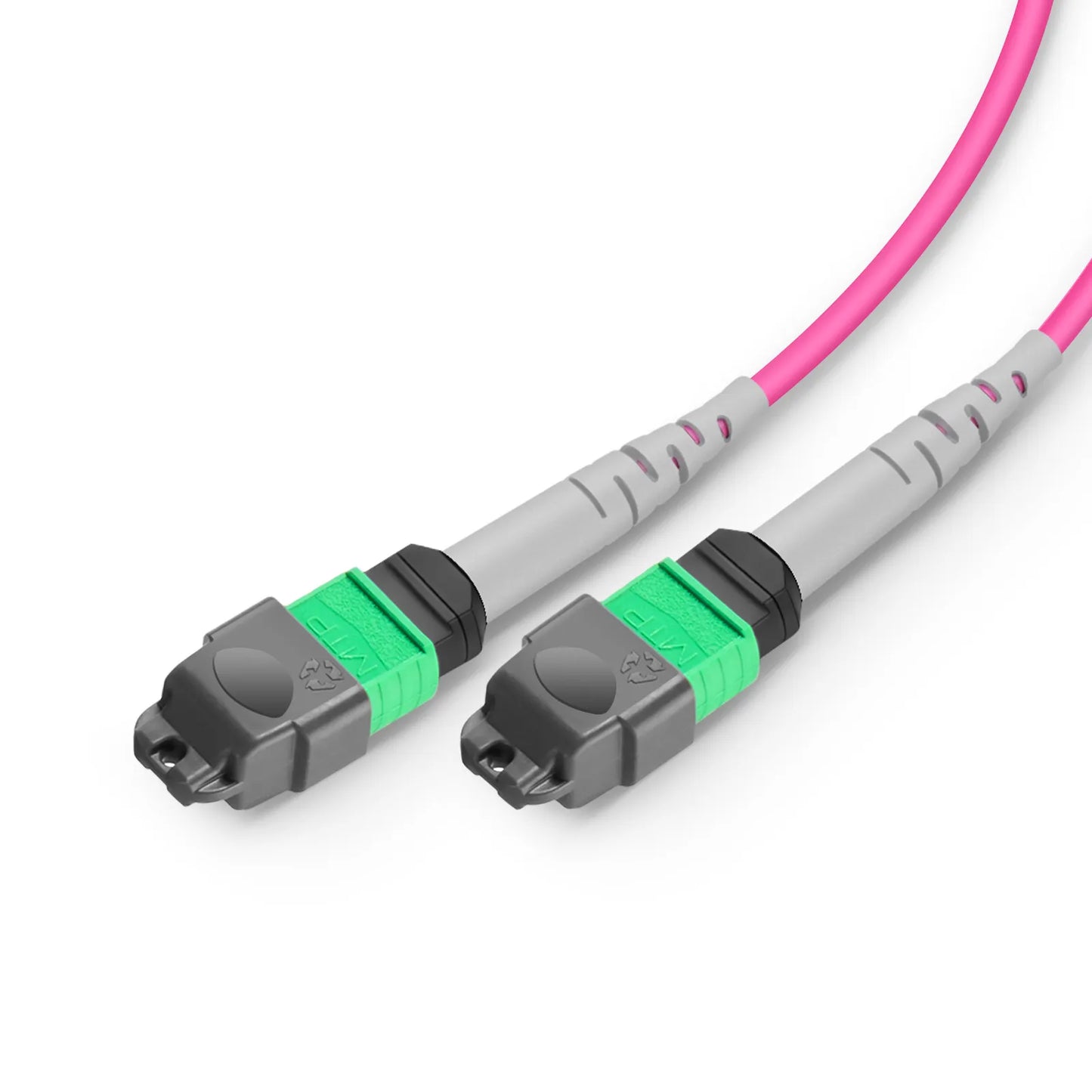 1m (3ft) MMC Breakout Cable, MMC-16 APC (Female) to 2 x MTP®-8 APC (Female), 16 Fibers, Multimode (OM4), Plenum (OFNP), 0.35dB Max, Jumper Polarity, Magenta
