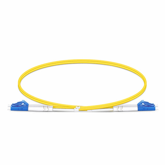 0.5m (1.6ft) Fiber Patch Cable, 2 Fibers, LC UPC Duplex to LC UPC Duplex, Single Mode (OS2), LSZH, 2.0mm, Tight-Buffered, Yellow