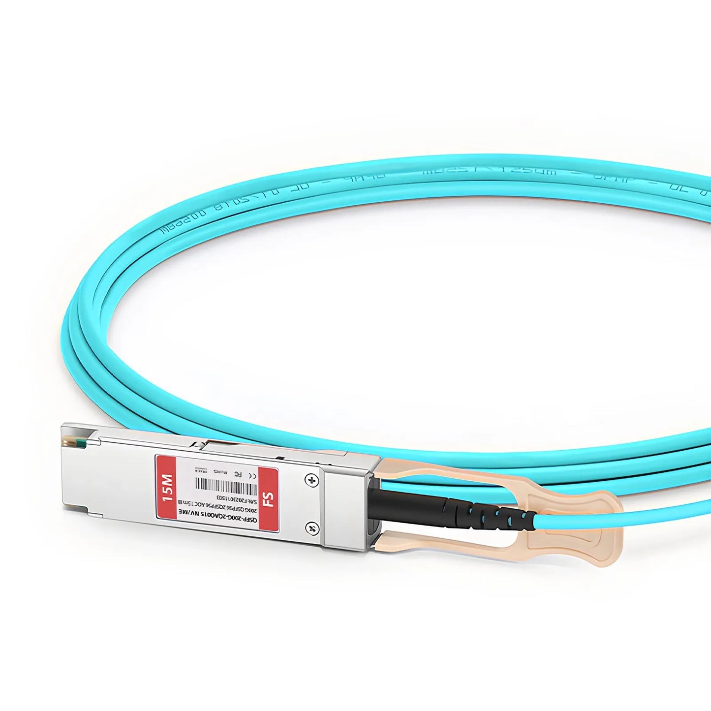 15m (49ft) NVIDIA/Mellanox MFS1S50-H015V Compatible 200G QSFP56 4 x 50G PAM4 to 2 x 100G QSFP56 2 x 50G PAM4 InfiniBand HDR Active Optical Breakout Cable for Quantum Switches and ConnectX-6 HCA