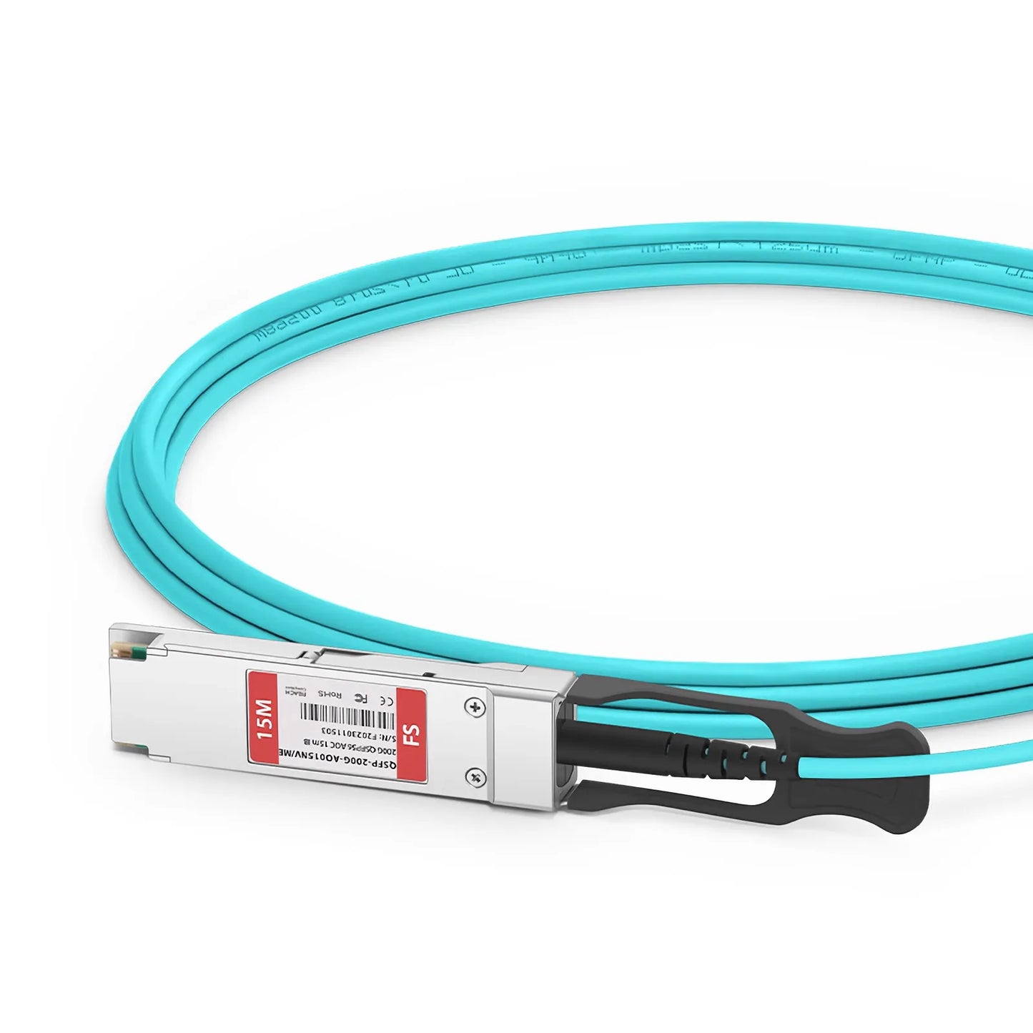 15m (49ft) NVIDIA/Mellanox MFS1S00-H015V Compatible 200G QSFP56 4 x 50G PAM4 InfiniBand HDR Active Optical Cable for Quantum Switches and ConnectX-6 HCA