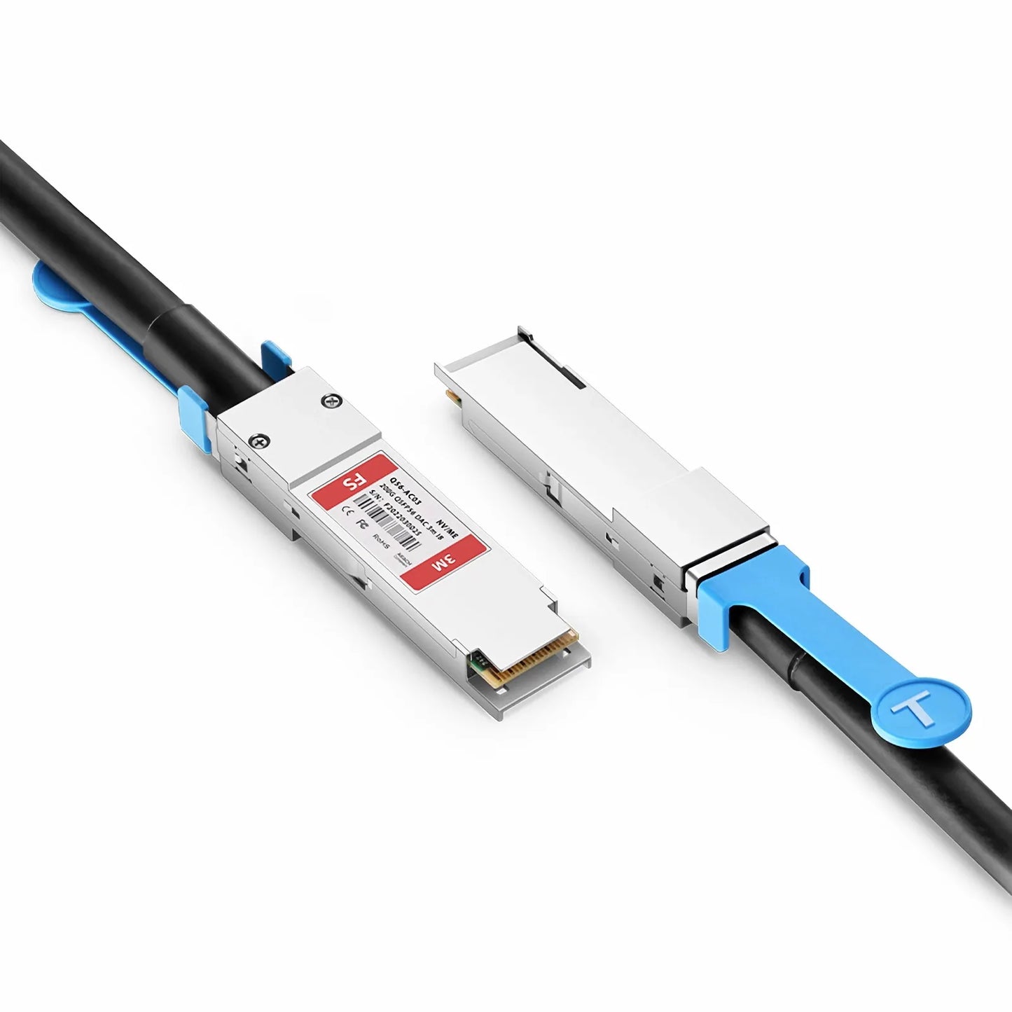 3m (10ft) NVIDIA/Mellanox MCA1J00-H003E Compatible 200G QSFP56 4 x 50G PAM4 InfiniBand HDR Active Direct Attach Copper Twinax Cable for Quantum Switches and ConnectX-6 HCA