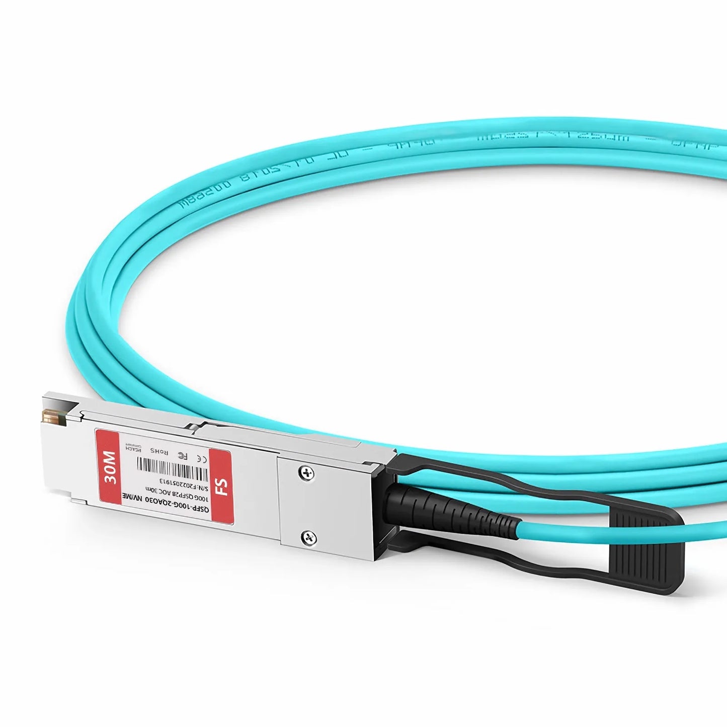 30m (98ft) NVIDIA/Mellanox MFA7A20-C030 Compatible 100G QSFP28 4 x 25G NRZ to 2 x 50G QSFP28 2 x 25G NRZ Ethernet Active Optical Breakout Cable