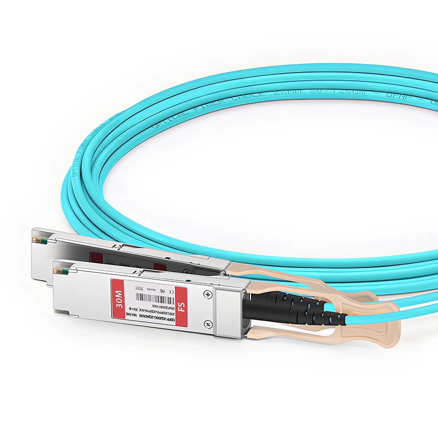 30m (98ft) NVIDIA/Mellanox MFS1S90-H003E Compatible 2 x 200G QSFP56 4 x 50G PAM4 to 2 x 200G QSFP56 4 x 50G PAM4 InfiniBand HDR Active Optical Breakout Cable for Quantum Switches