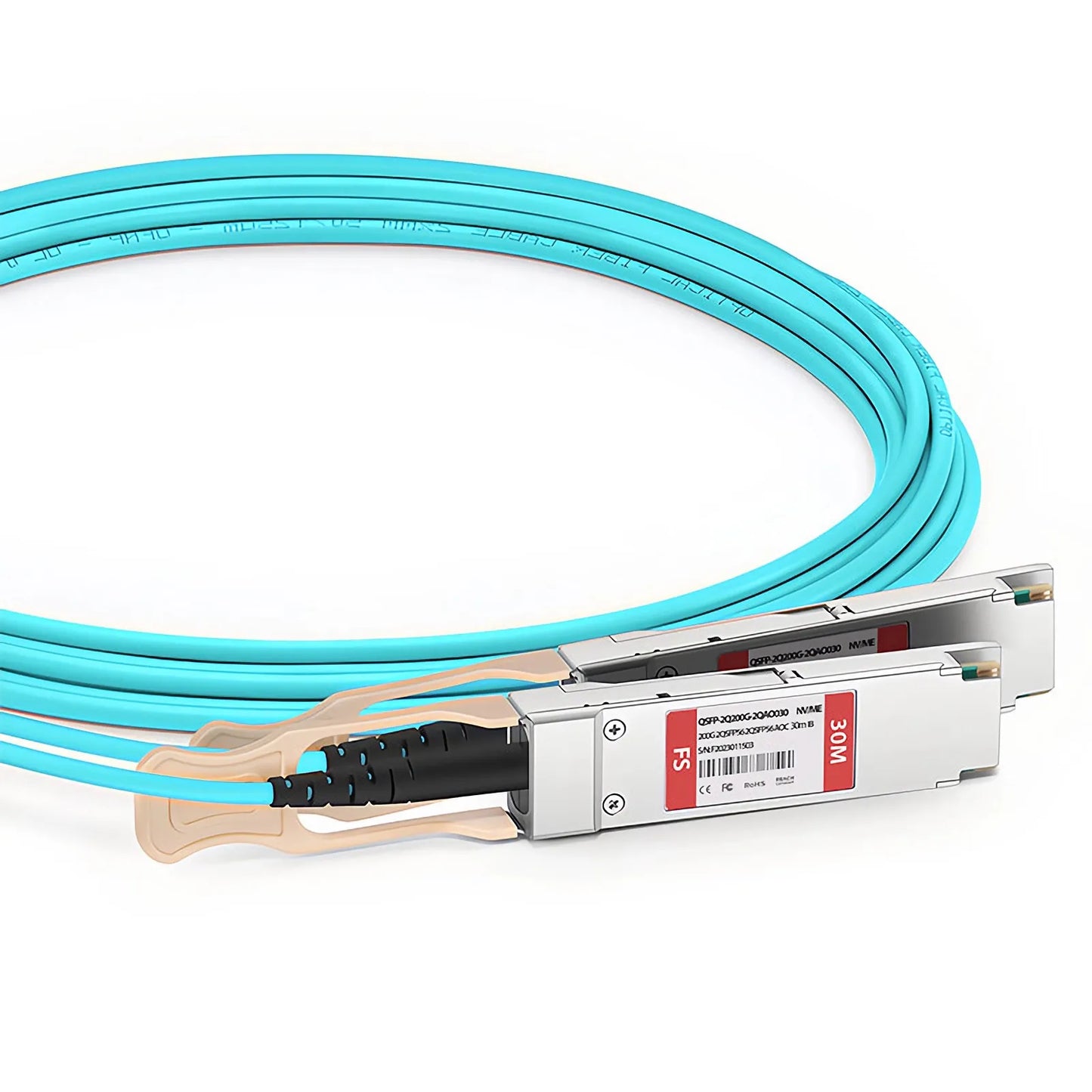 30m (98ft) NVIDIA/Mellanox MFS1S90-H003E Compatible 2 x 200G QSFP56 4 x 50G PAM4 to 2 x 200G QSFP56 4 x 50G PAM4 InfiniBand HDR Active Optical Breakout Cable for Quantum Switches