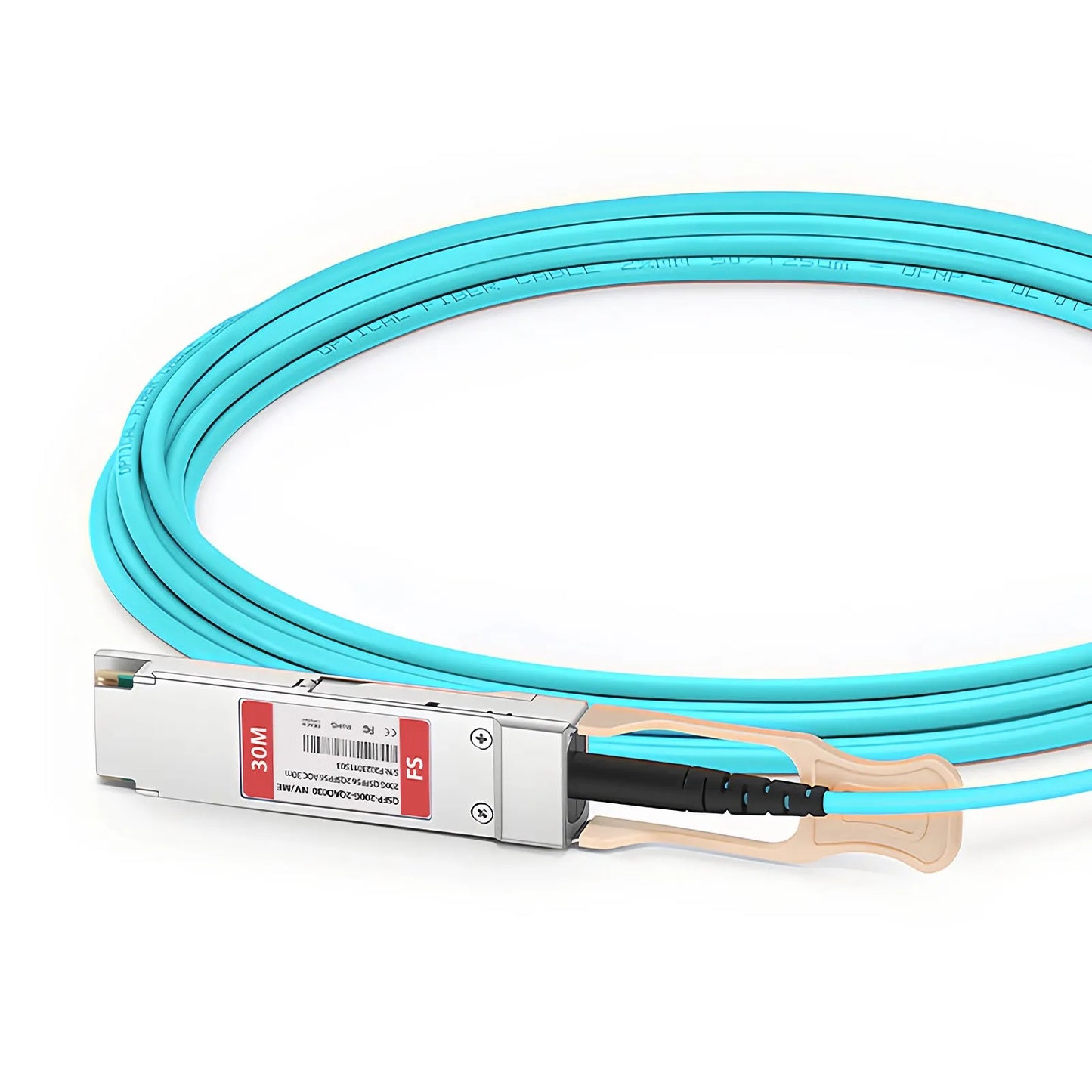 30m (98ft) NVIDIA/Mellanox MFS1S50-V030E Compatible 200G QSFP56 4 x 50G PAM4 to 2 x 100G QSFP56 2 x 50G PAM4 Ethernet Active Optical Breakout Cable for QM8790/8700 Switches and ConnectX-6 HCA