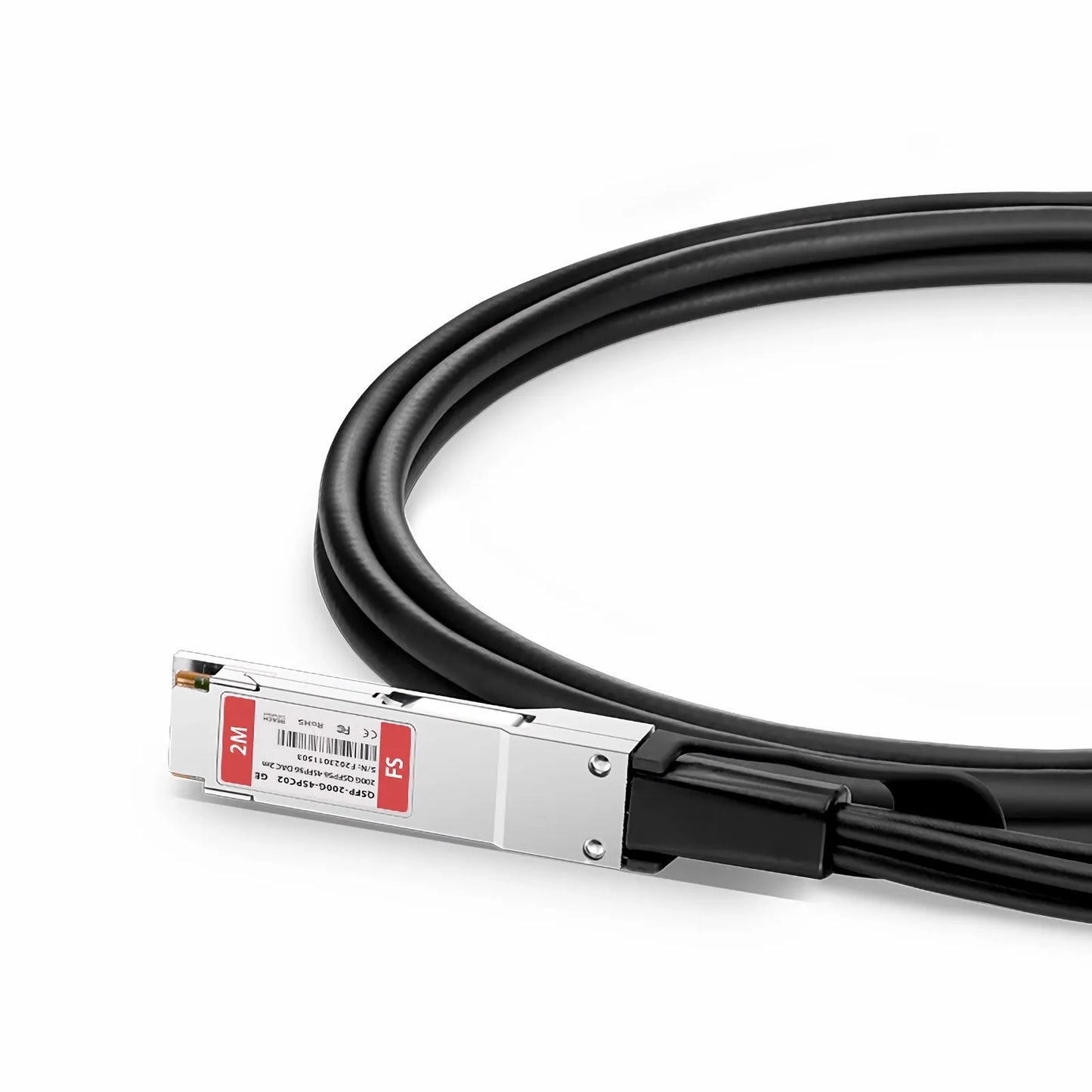 2m (7ft) Generic Compatible 200G QSFP56 4 x 50G PAM4 to 4 x 50G SFP56 50G PAM4 Passive Direct Attach Copper Breakout Cable