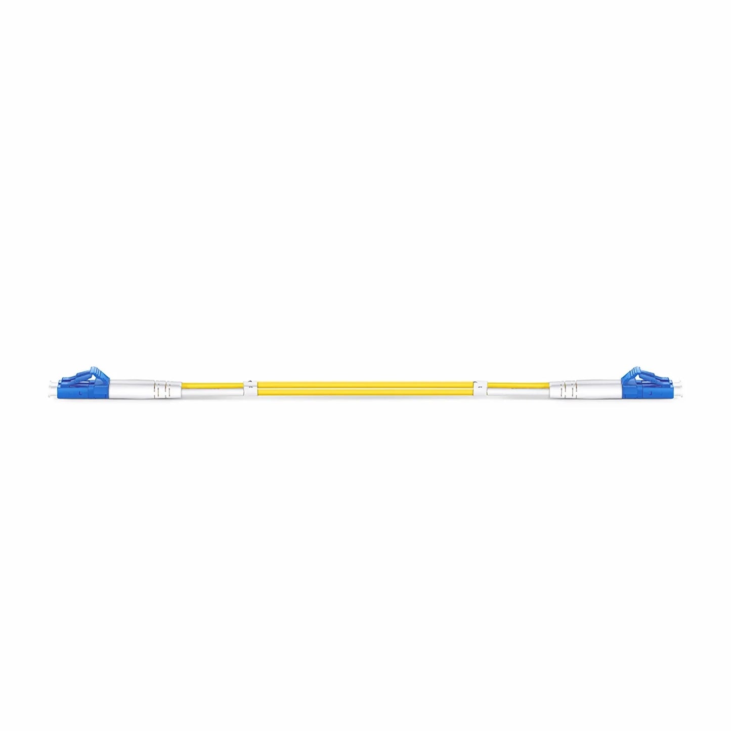 0.2m (0.65ft) Fiber Patch Cable, 2 Fibers, LC UPC Duplex to LC UPC Duplex, Single Mode (OS2), LSZH, 2.0mm, Tight-Buffered, Yellow