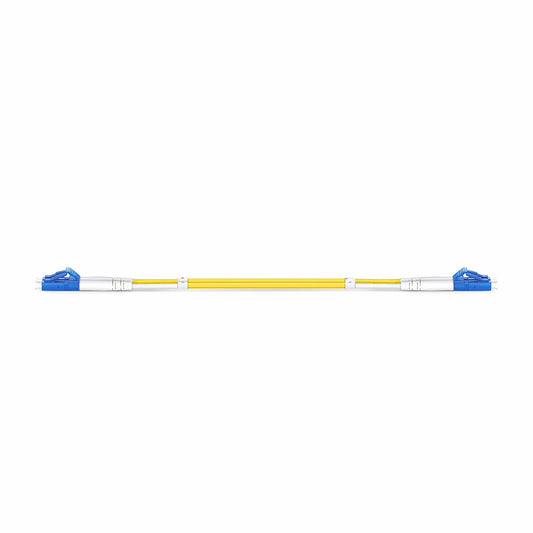 0.2m (0.65ft) Fiber Patch Cable, 2 Fibers, LC UPC Duplex to LC UPC Duplex, Single Mode (OS2), LSZH, 2.0mm, Tight-Buffered, Yellow