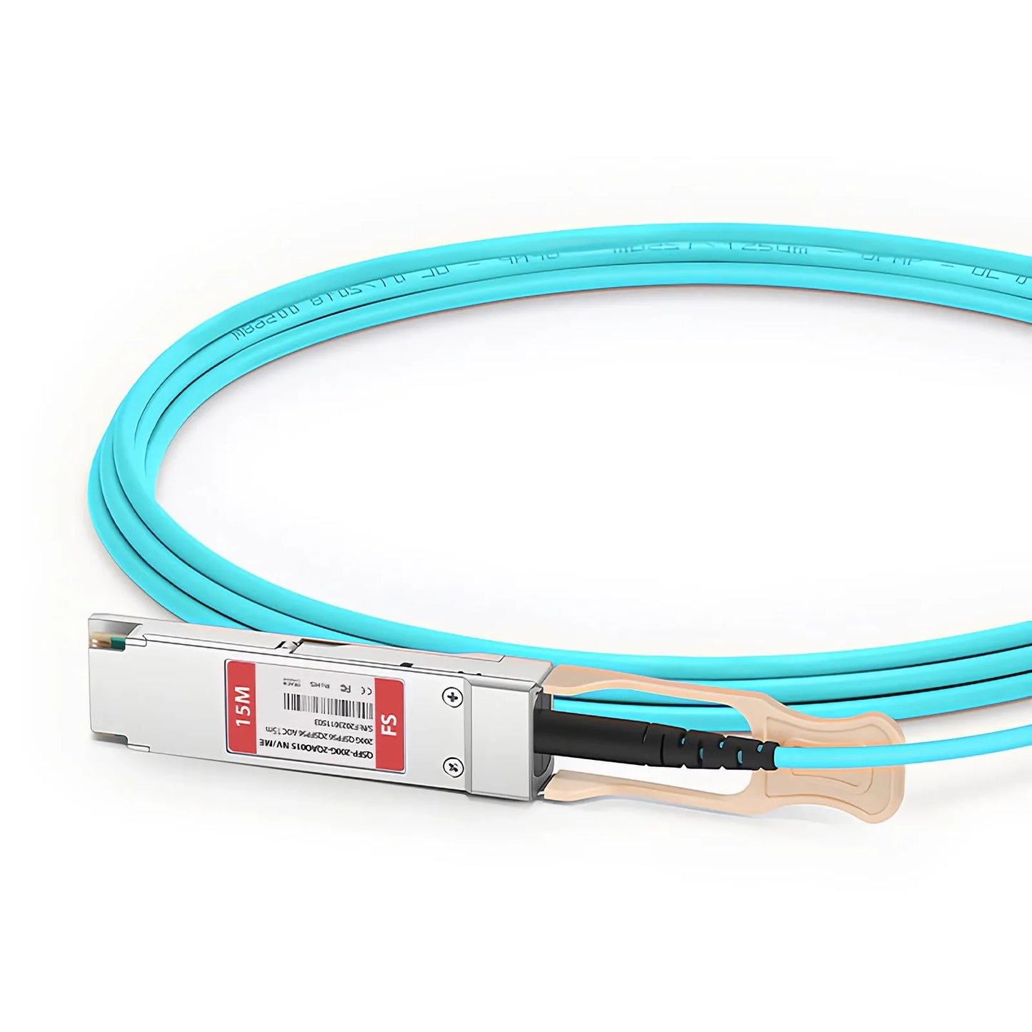 15m (49ft) NVIDIA/Mellanox MFS1S50-V015E Compatible 200G QSFP56 4 x 50G PAM4 to 2 x 100G QSFP56 2 x 50G PAM4 Ethernet Active Optical Breakout Cable for QM8790/8700 Switches and ConnectX-6 HCA