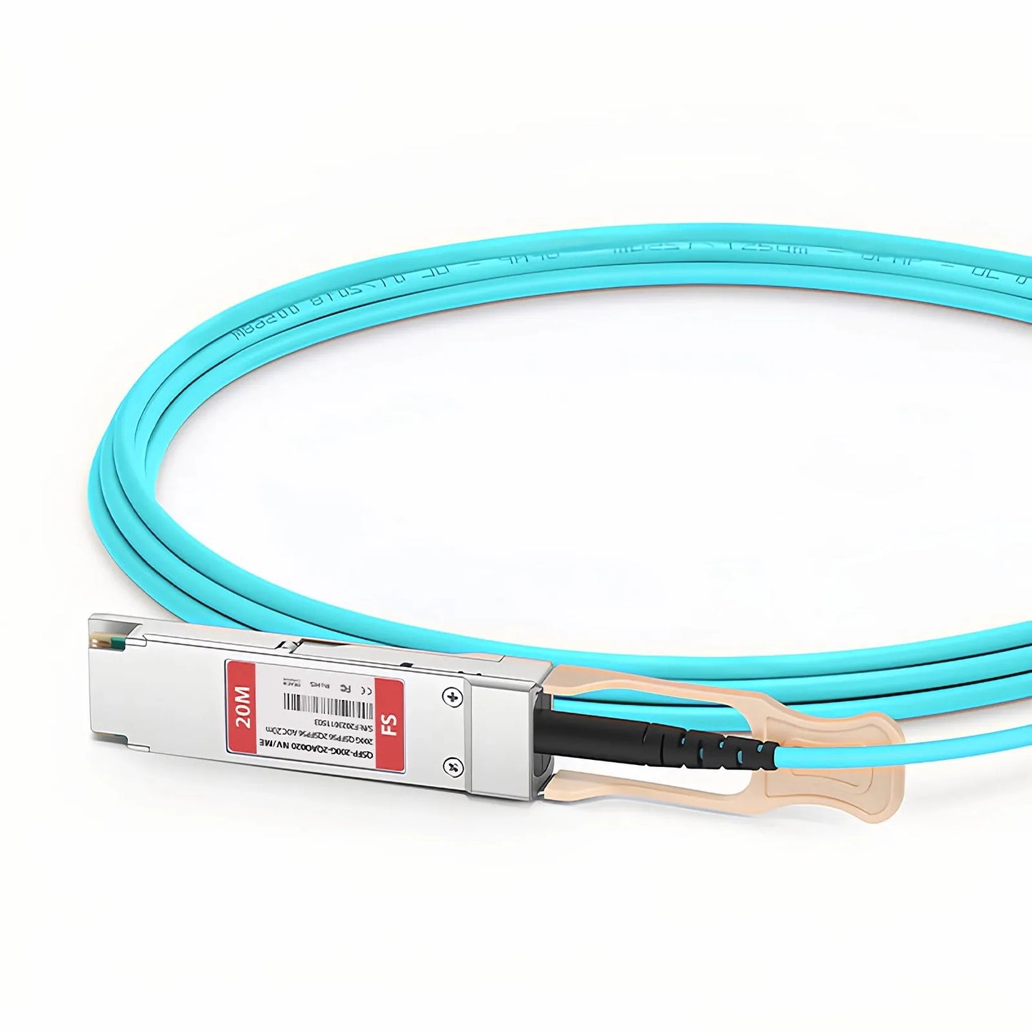 20m (66ft) NVIDIA/Mellanox MFS1S50-V020E Compatible 200G QSFP56 4 x 50G PAM4 to 2 x 100G QSFP56 2 x 50G PAM4 Ethernet Active Optical Breakout Cable for QM8790/8700 Switches and ConnectX-6 HCA