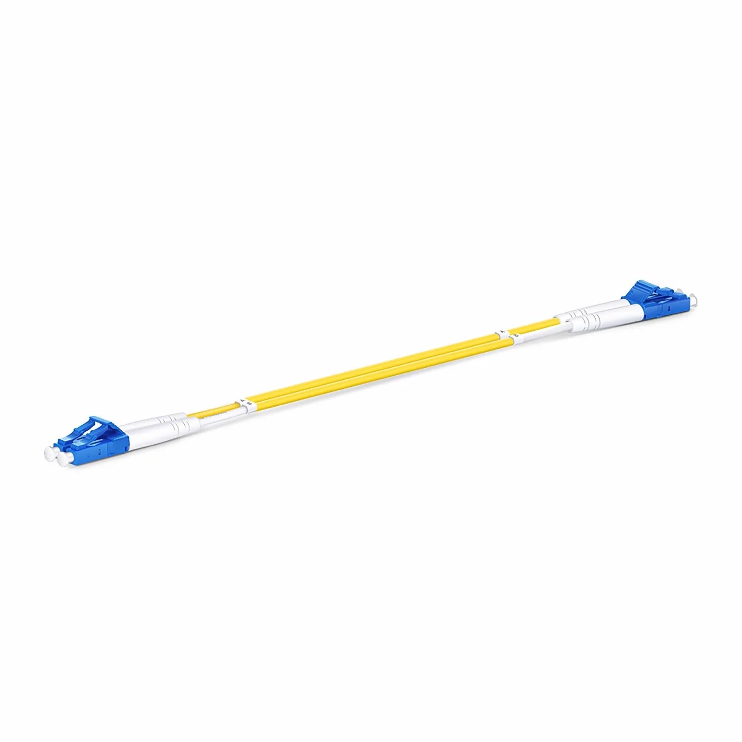 0.2m (0.65ft) Fiber Patch Cable, 2 Fibers, LC UPC Duplex to LC UPC Duplex, Single Mode (OS2), LSZH, 2.0mm, Tight-Buffered, Yellow