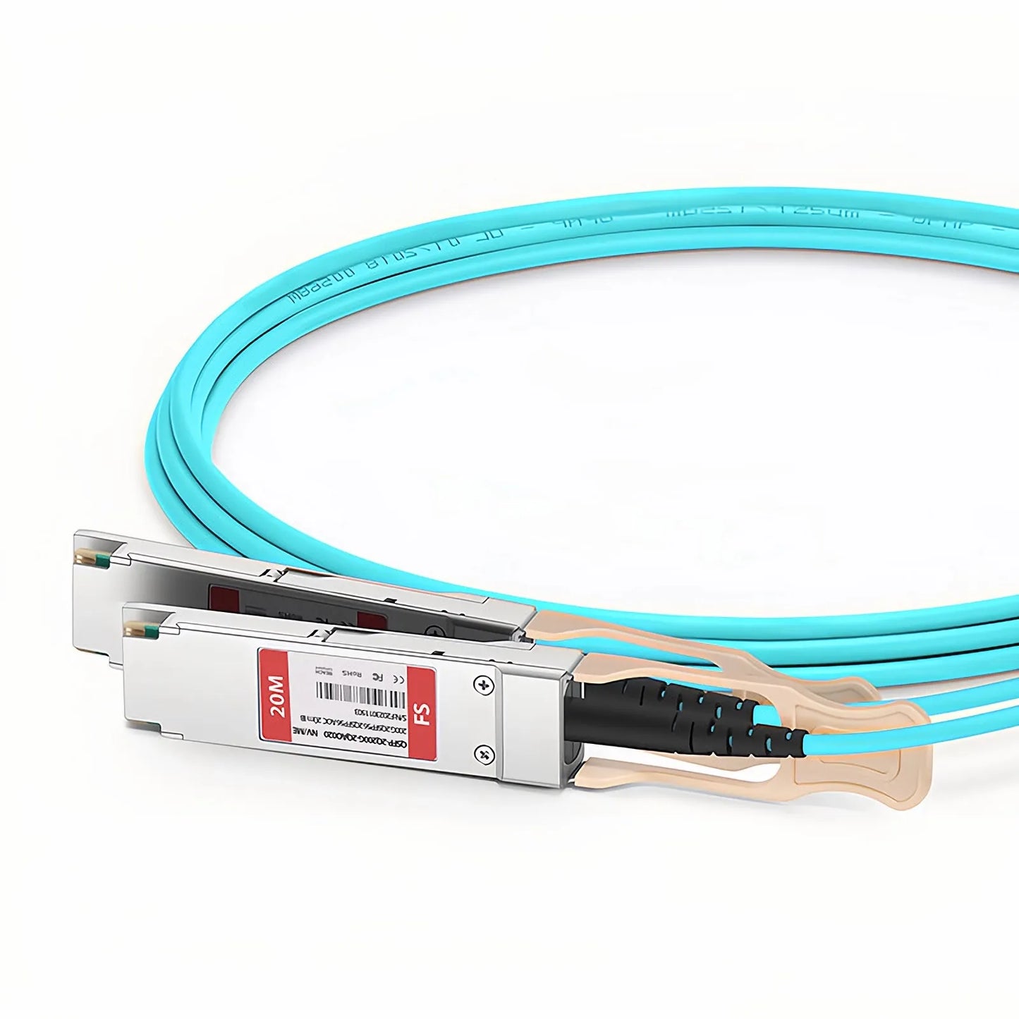 20m (66ft) NVIDIA/Mellanox MFS1S90-H003E Compatible 2 x 200G QSFP56 4 x 50G PAM4 to 2 x 200G QSFP56 4 x 50G PAM4 InfiniBand HDR Active Optical Breakout Cable for Quantum Switches