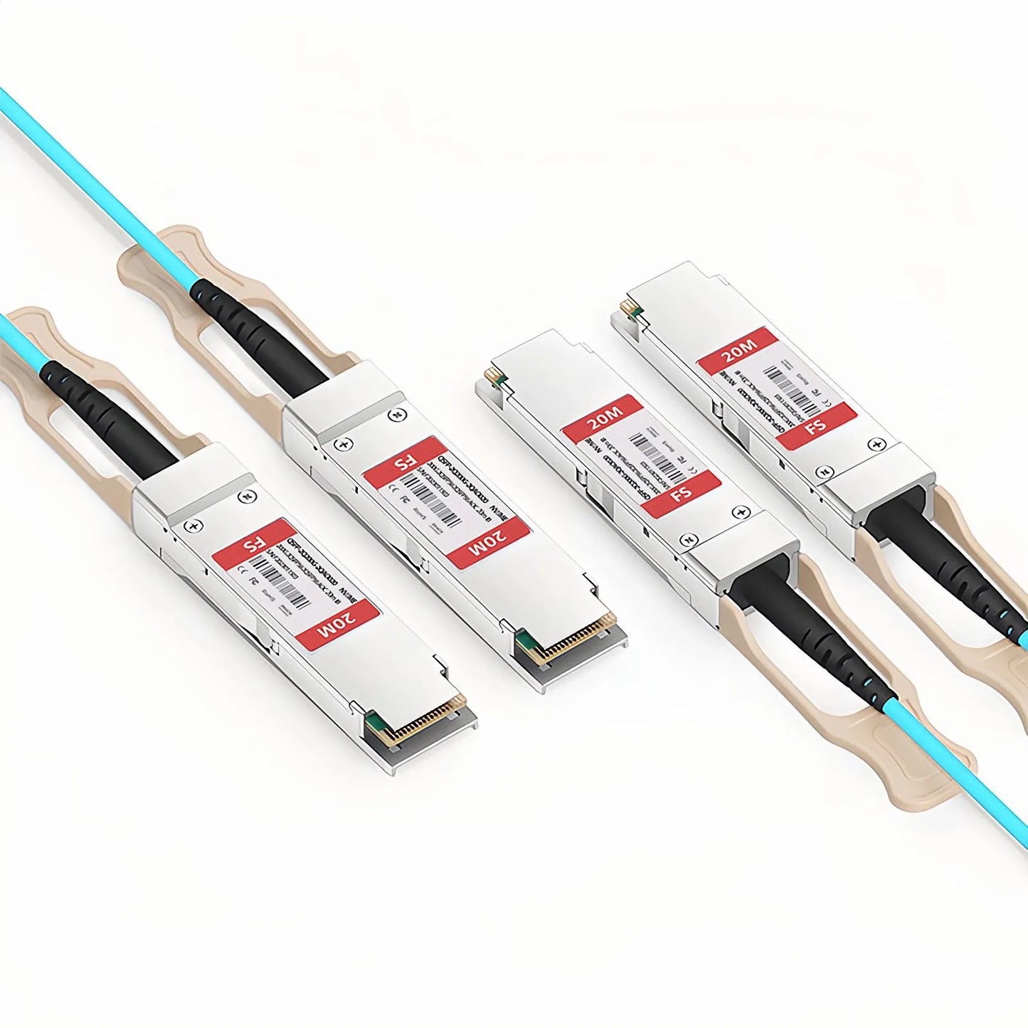 20m (66ft) NVIDIA/Mellanox MFS1S90-H003E Compatible 2 x 200G QSFP56 4 x 50G PAM4 to 2 x 200G QSFP56 4 x 50G PAM4 InfiniBand HDR Active Optical Breakout Cable for Quantum Switches