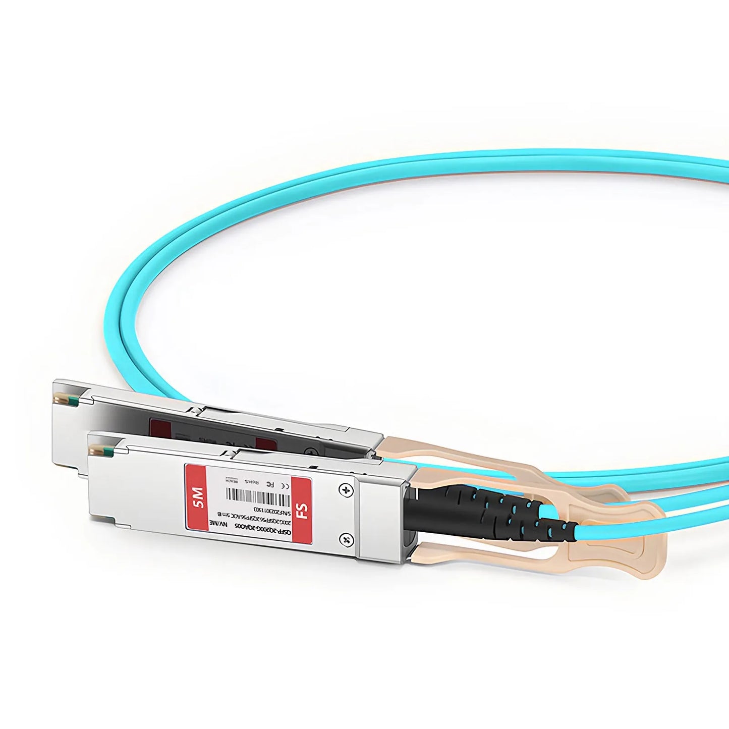 5m (16ft) NVIDIA/Mellanox MFS1S90-H003E Compatible 2 x 200G QSFP56 4 x 50G PAM4 to 2 x 200G QSFP56 4 x 50G PAM4 InfiniBand HDR Active Optical Breakout Cable for Quantum Switches