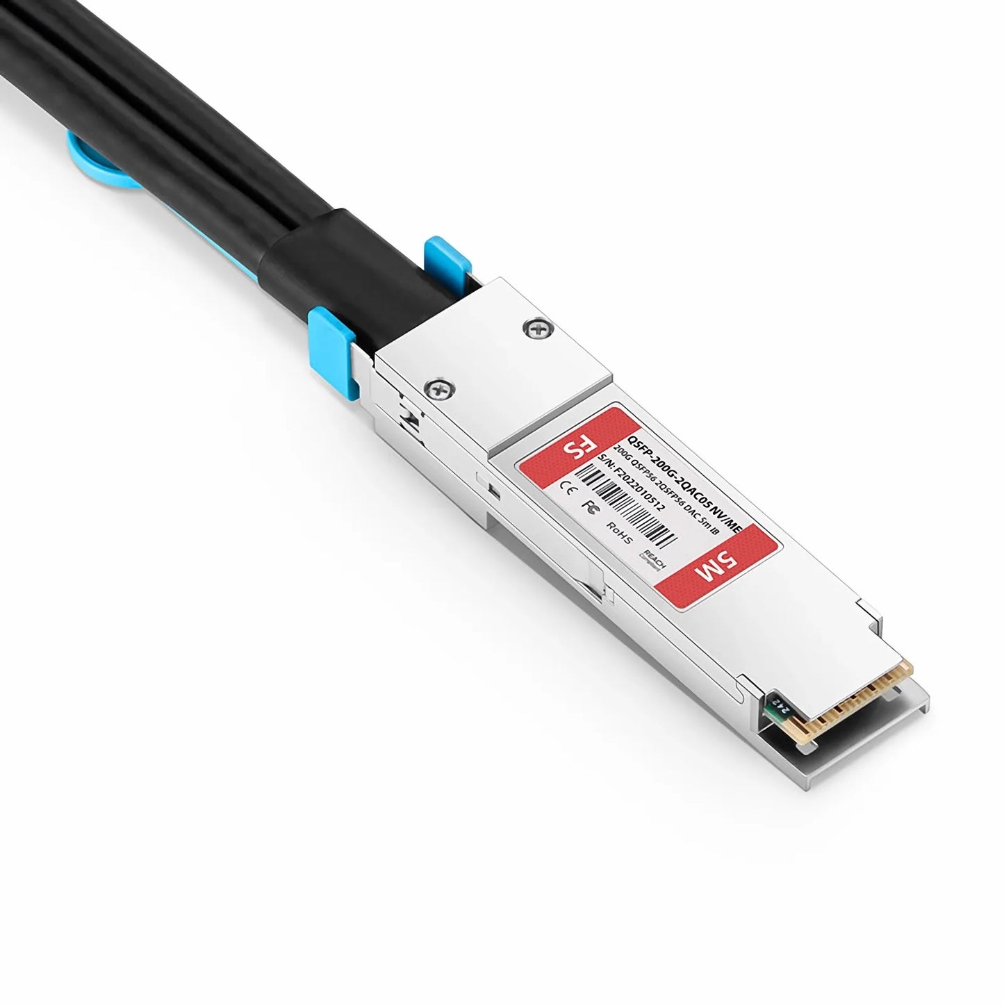 5m (16ft) NVIDIA/Mellanox MCA7J50-H005R Compatible 200G QSFP56 4 x 50G PAM4 to 2 x 100G QSFP56 2 x 50G PAM4 InfiniBand HDR Active Direct Attach Copper Breakout Cable for Quantum Switches and ConnectX-6 HCA