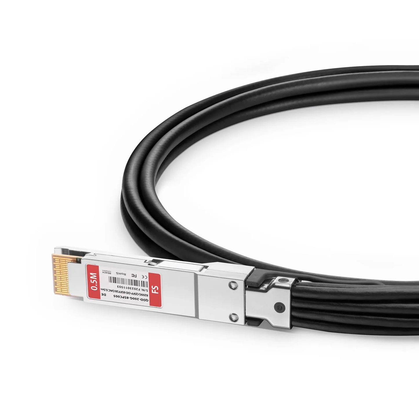 0.5m (2ft) Dell Compatible 200G QSFP-DD 8 x 25G NRZ to 8 x 25G SFP28 25G NRZ Passive Direct Attach Copper Breakout Cable