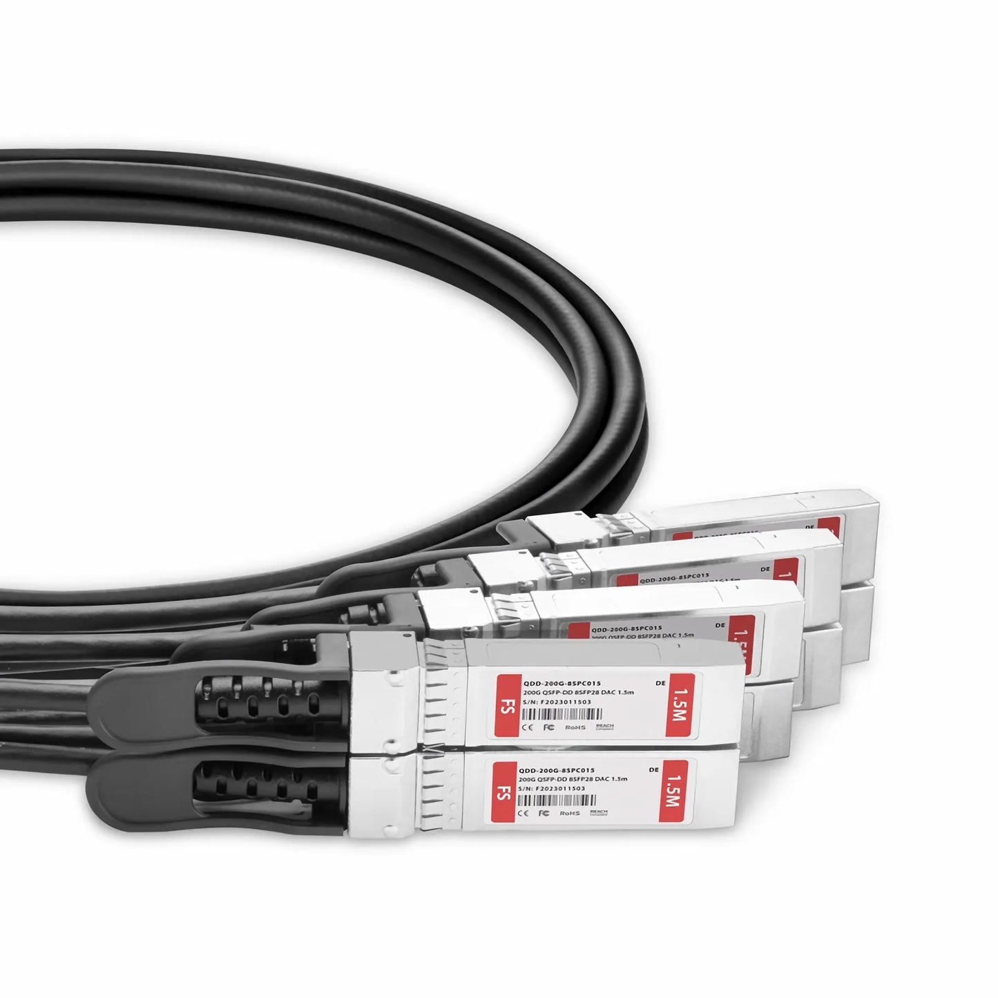 1.5m (5ft) Dell Compatible 200G QSFP-DD 8 x 25G NRZ to 8 x 25G SFP28 25G NRZ Passive Direct Attach Copper Breakout Cable