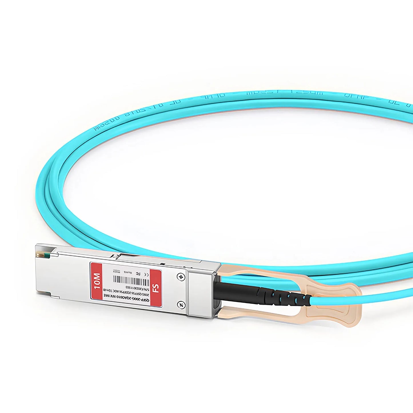 10m (33ft) NVIDIA/Mellanox MFS1S50-H010V Compatible 200G QSFP56 4 x 50G PAM4 to 2 x 100G QSFP56 2 x 50G PAM4 InfiniBand HDR Active Optical Breakout Cable for Quantum Switches and ConnectX-6 HCA