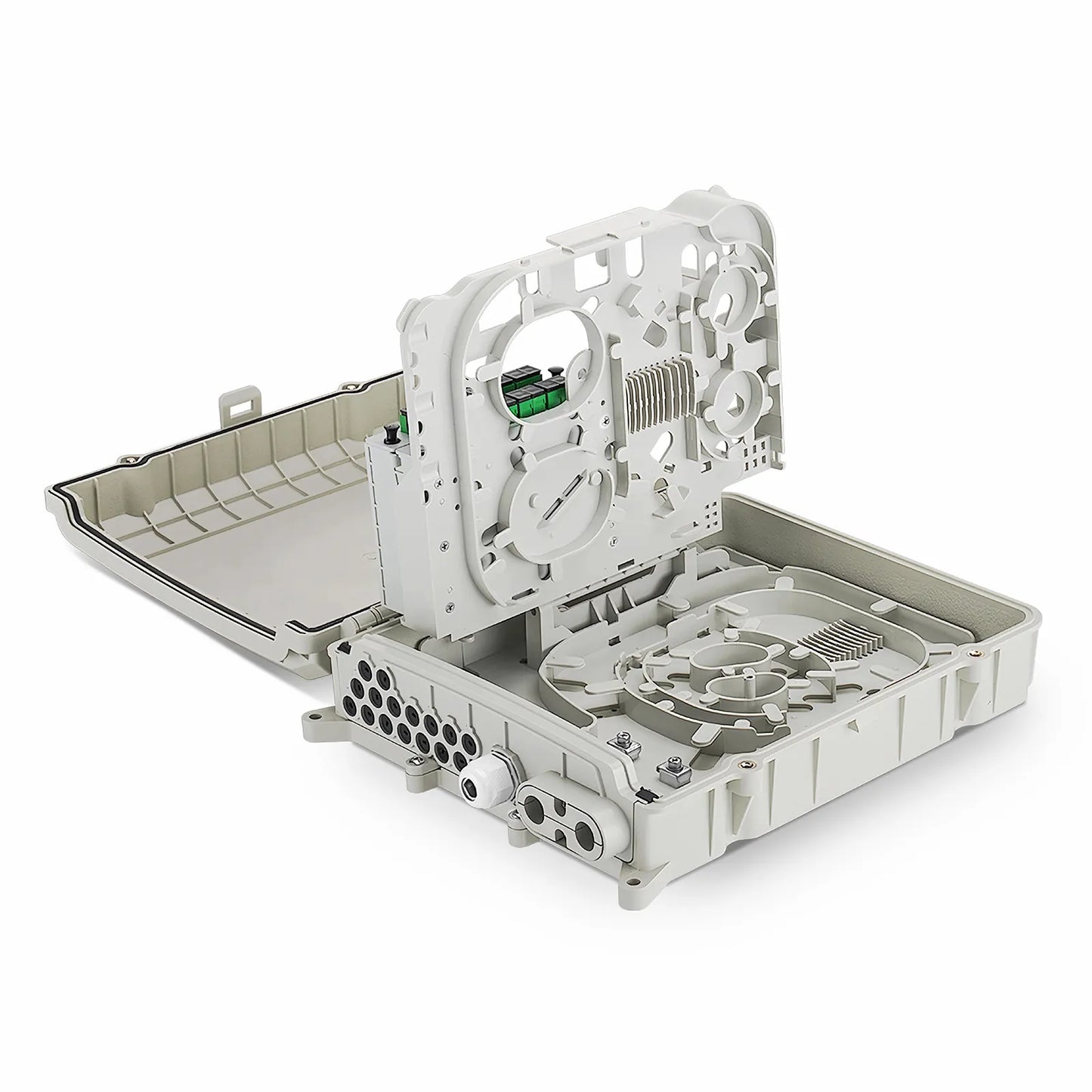 16 Fibers Optic Distribution Box, SC/A, Plastic, Wall/Pole Mount, Indoor and Outdoor