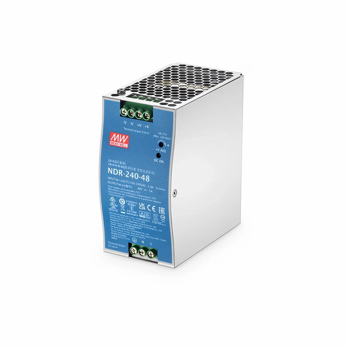 240W 48VDC Slim DIN Rail Economical Industrial Power Supply with PFC Function