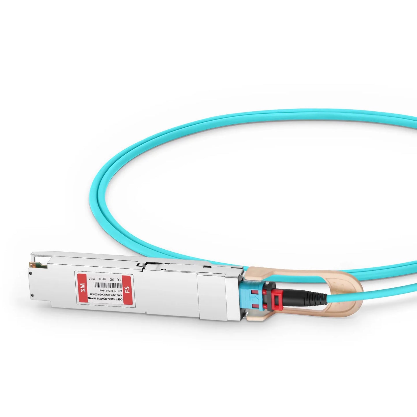 3m (10ft) NVIDIA/Mellanox MFA7U10-H003 Compatible 400G OSFP 8 x 50G PAM4 Finned Top to 2 x 200G QSFP56 4 x 50G PAM4 InfiniBand HDR Active Optical Breakout Cable for Quantum-2 Switches and ConnectX-6 HCA