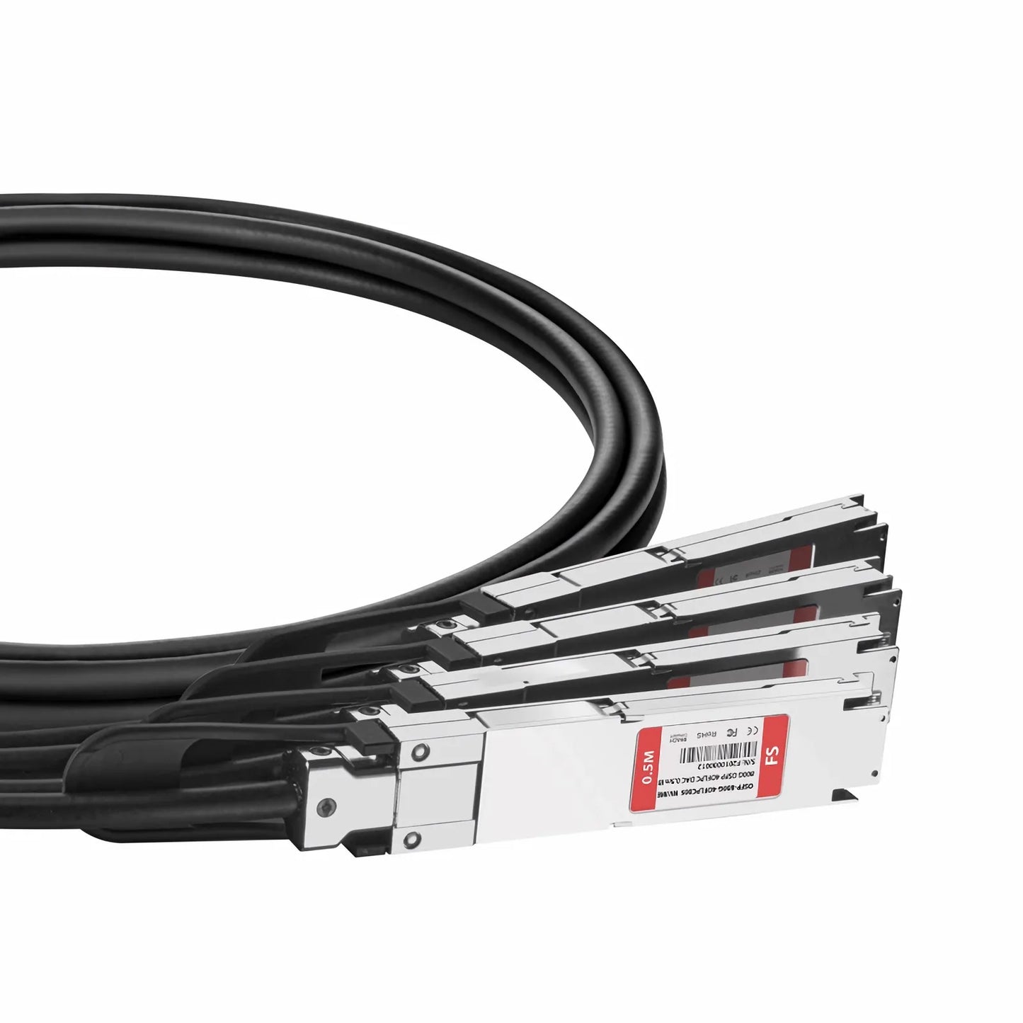 0.5m (2ft) NVIDIA/Mellanox Compatible 800G OSFP 8 x 100G PAM4 Finned Top to 4 x 200G OSFP 2 x 100G PAM4 Flat Top InfiniBand NDR Passive Direct Attach Copper Breakout Cable for Quantum-2 Switches and ConnectX-7 HCA