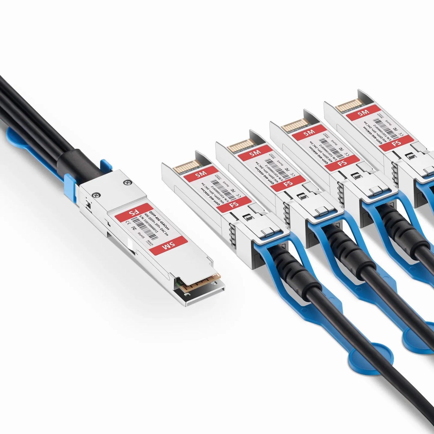 5m (16ft) Cisco QSFP-4 x 10G-AC5M Compatible 40G QSFP+ to 4 x 10G SFP+ Active Direct Attach Copper Breakout Cable