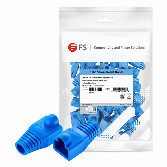 Cat5e/Cat6 RJ45 Strain Relief Boots, 5.5mm OD for Cat5e UTP 24AWG, Cat5e & Cat6 F/UTP 26AWG Ethernet Network Cable, Blue, 50PCS/Pack