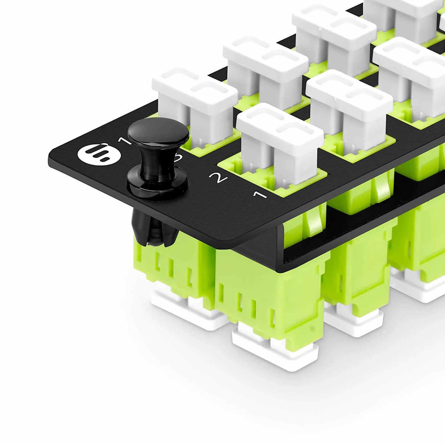 FHD™ Fiber Adapter Panel, 24 Fibers OM5 Multimode, 12x LC UPC Duplex (Lime Green) Adapter, Ceramic Sleeve