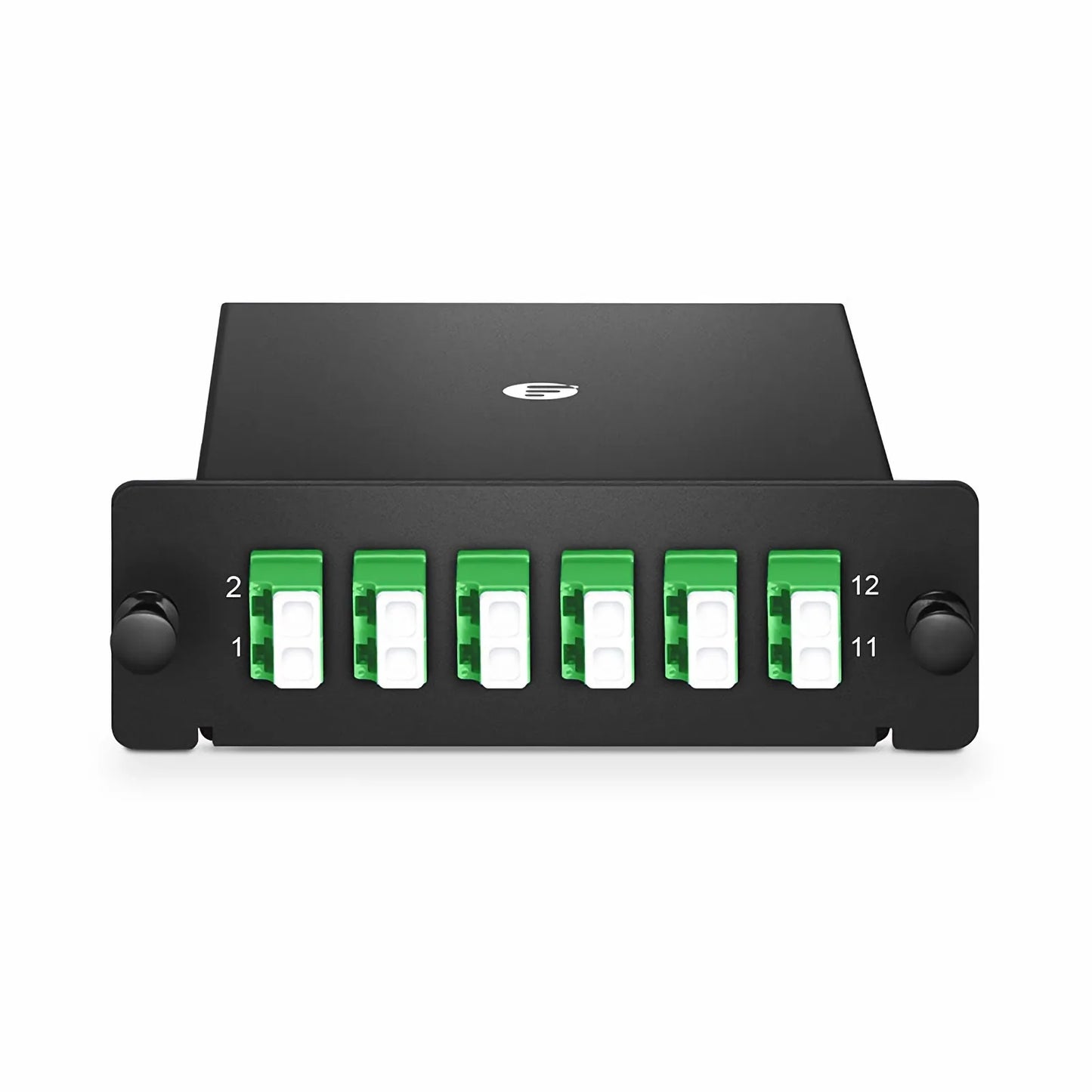 FHD™ LC Splice Cassette with Pigtails, 12 Fibers OS2 Single Mode, 6 x LC APC Duplex (Green), 0.3dB Max.
