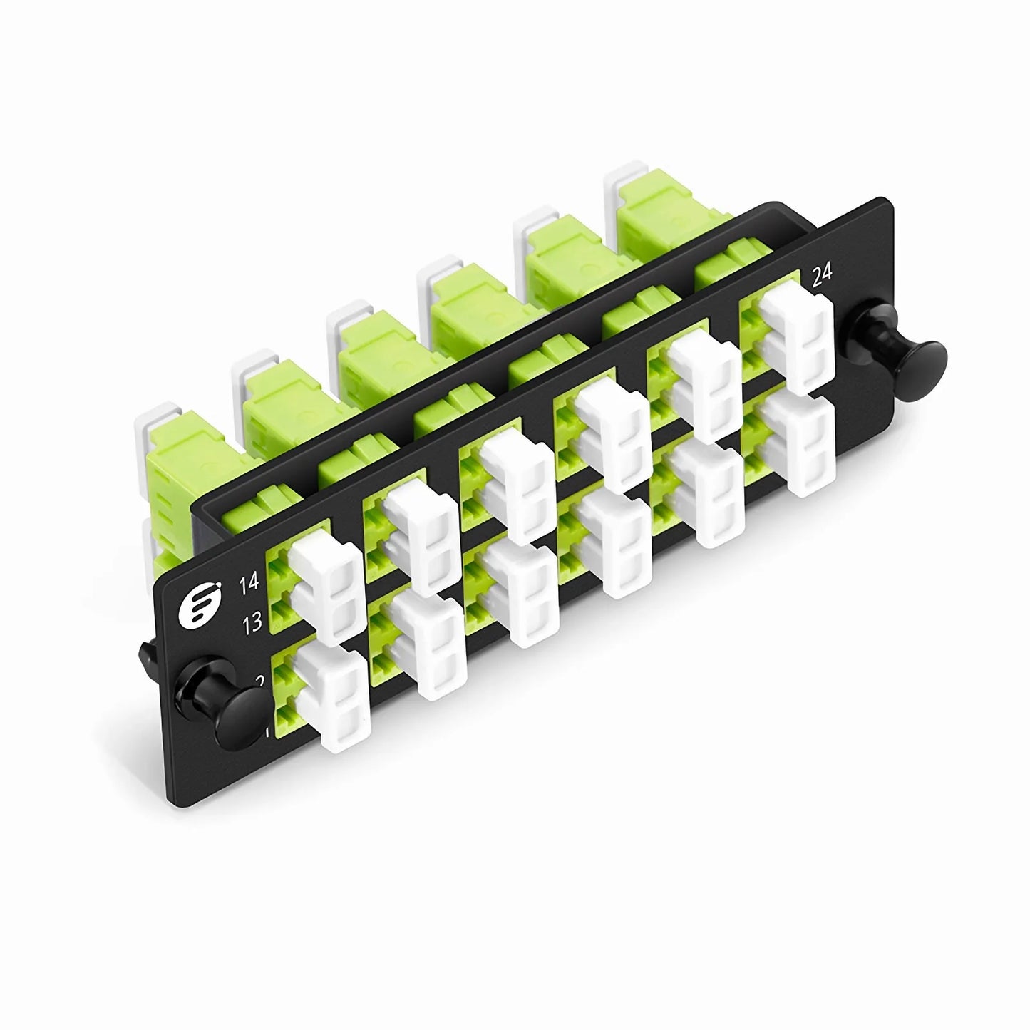 FHD™ Fiber Adapter Panel, 24 Fibers OM5 Multimode, 12x LC UPC Duplex (Lime Green) Adapter, Ceramic Sleeve