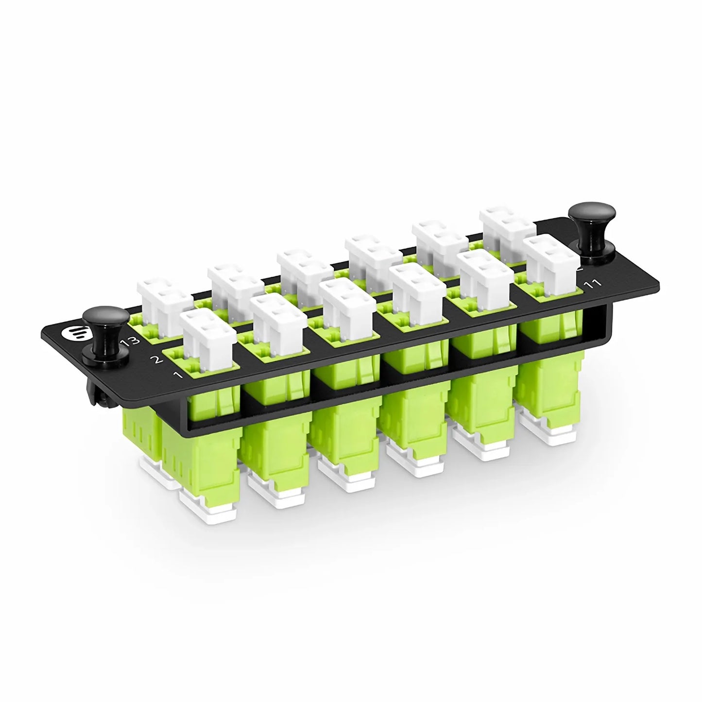 FHD™ Fiber Adapter Panel, 24 Fibers OM5 Multimode, 12x LC UPC Duplex (Lime Green) Adapter, Ceramic Sleeve