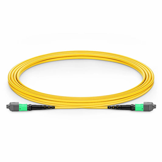3m (10ft) MTP® Jumper, MTP®-16 APC (Female) to MTP®-16 APC (Female), 16 Fibers, Single Mode (OS2), Plenum (OFNP), 0.35dB Max, Crossover, Yellow