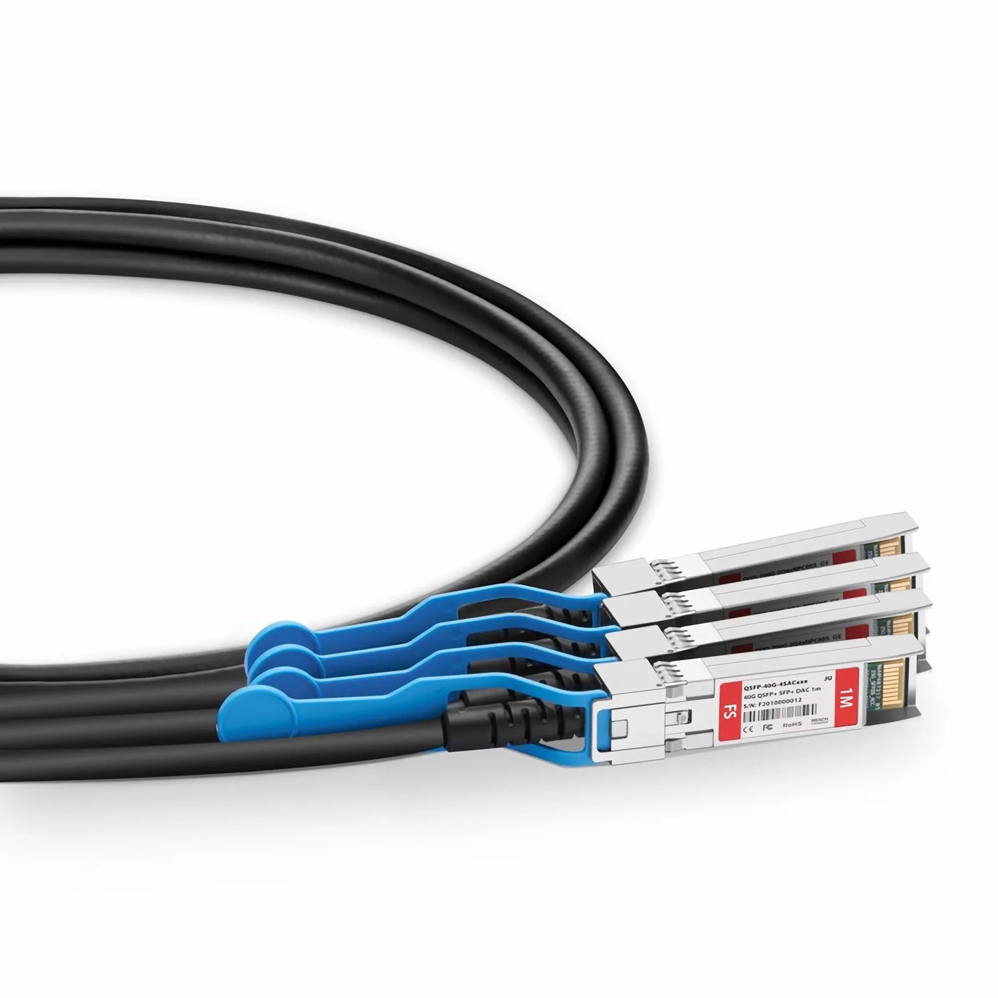 1m (3ft) Juniper Networks JNP-QSFP-DACBO-1MA Compatible 40G QSFP+ to 4 x 10G SFP+ Active Direct Attach Copper Breakout Cable