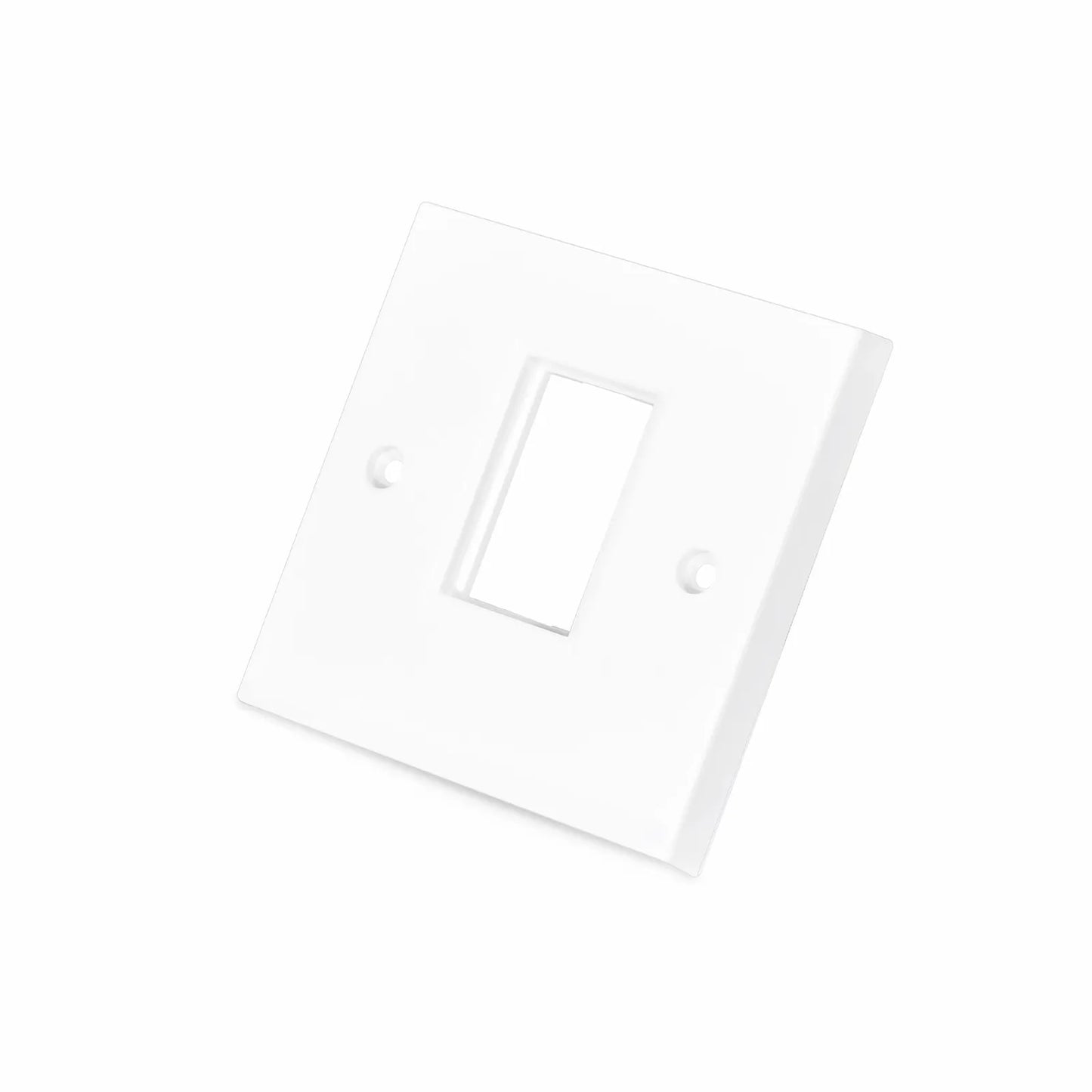 British-Style Single Gang Faceplate Frame, White, 3.38"x3.38"