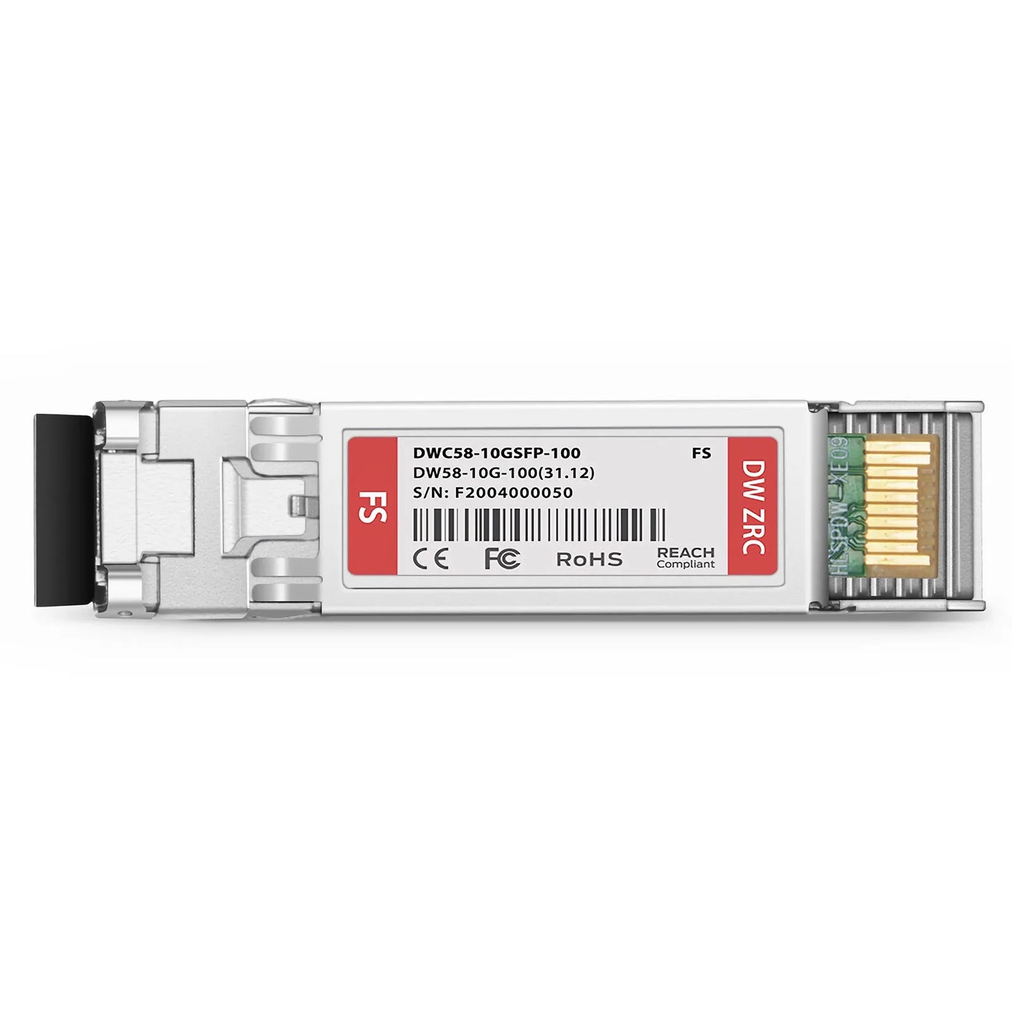 C58 Compatible SFP+ 10G DWDM 1531.12nm 100GHz 100km DOM Duplex LC/UPC SMF Optical Transceiver Module for Transmission for FS Switches
