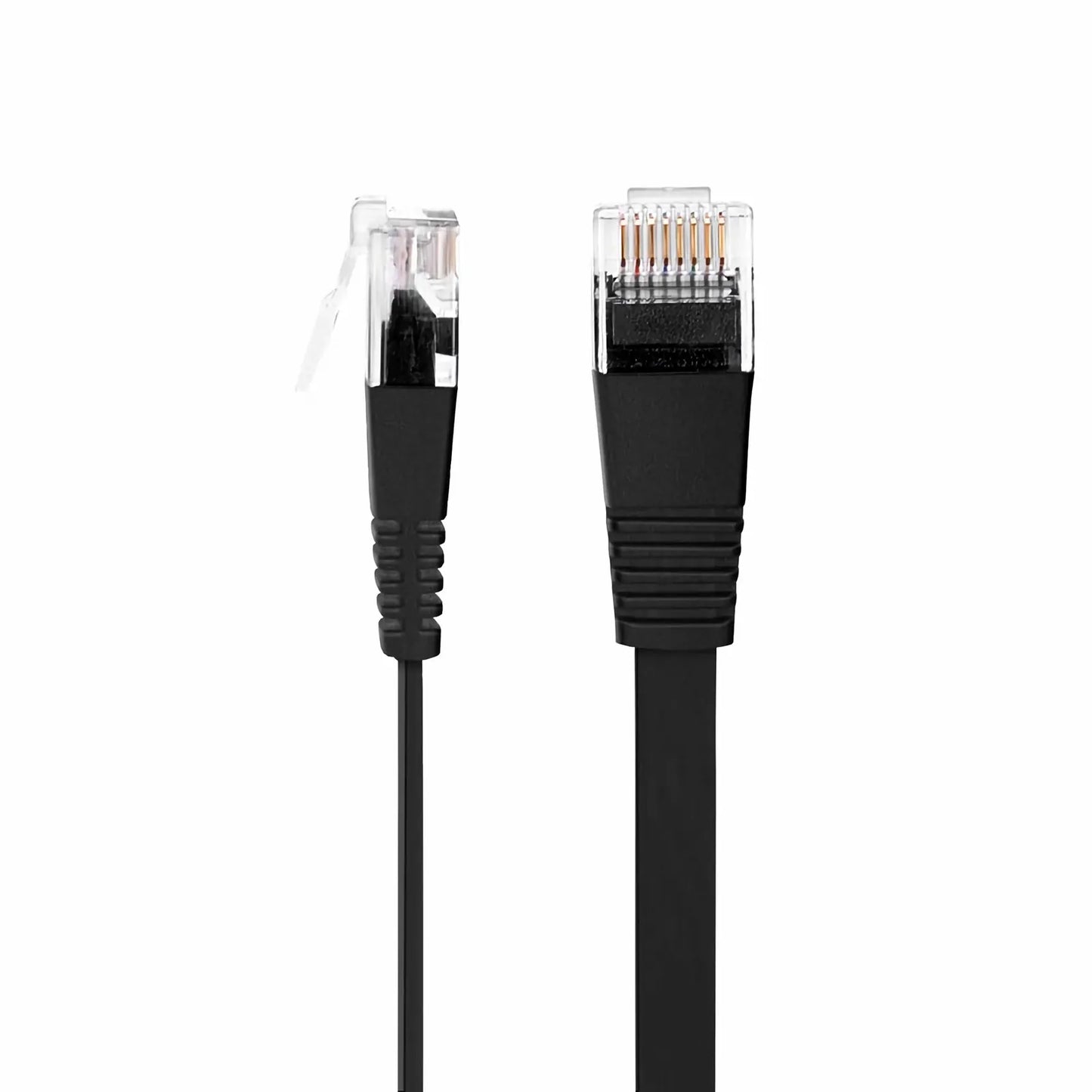 1ft (0.3m) Flat Cat6 32AWG Snagless Unshielded (U/UTP) PVC Ethernet Network Patch Cable, Black