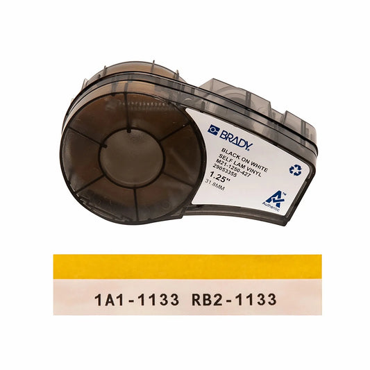 1.25in.W x 168in.L Self-laminating Labels with Ribbon for M210 and M211 Printers, Continuous Label/Cartridge, Black on White