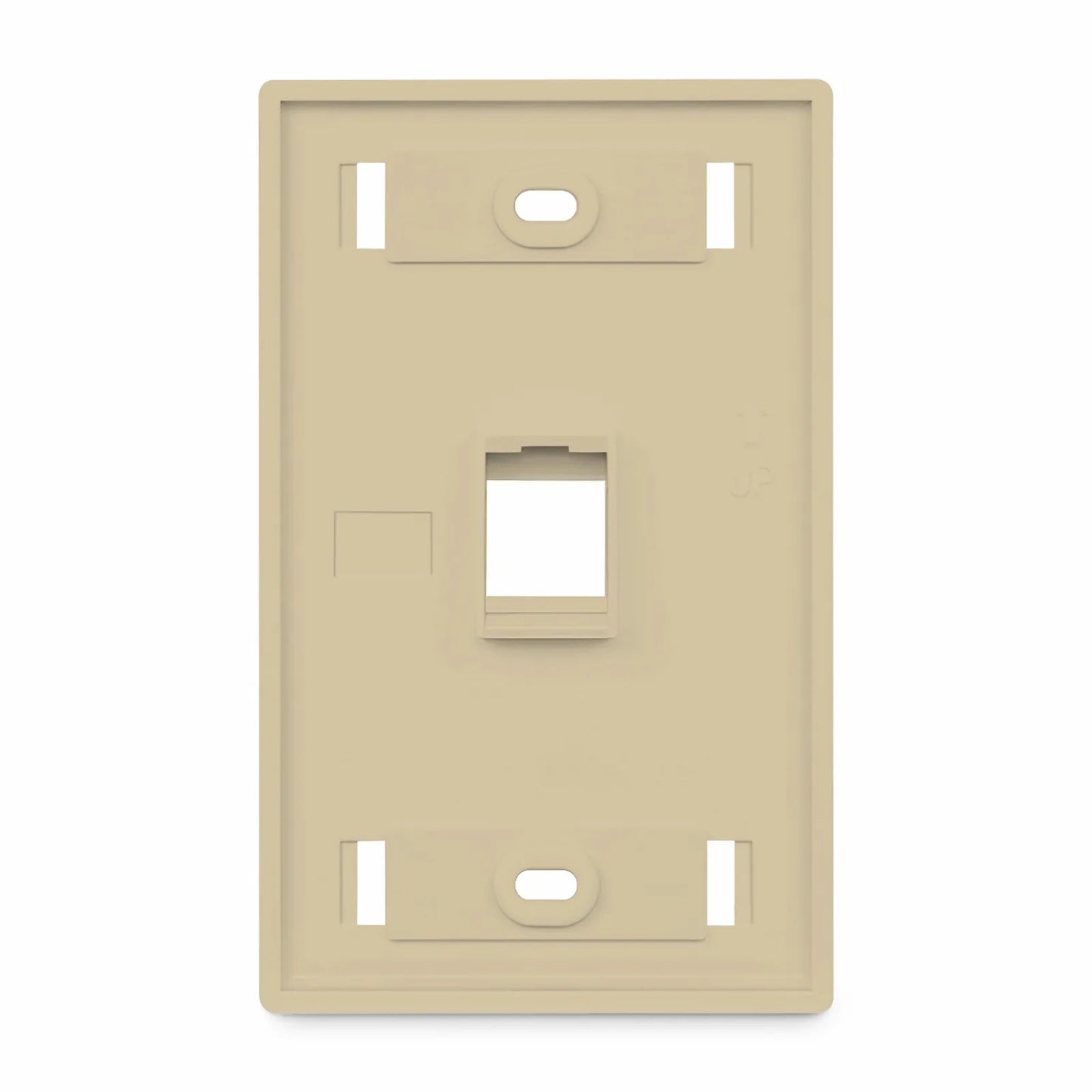 SyncEase Single Gang One Port Keystone Faceplate, Label Pockets, Ivory