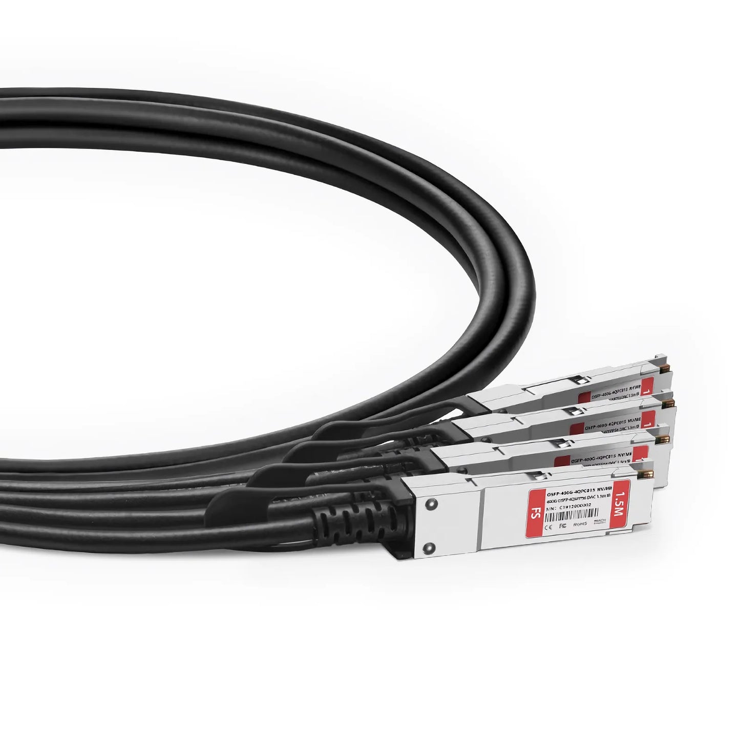 1.5m (5ft) NVIDIA/Mellanox MCP7Y70-H01A Compatible 400G OSFP 8 x 50G PAM4 Finned Top to 4 x 100G QSFP56 2 x 50G PAM4 InfiniBand HDR Passive Direct Attach Copper Breakout Cable for Quantum-2 Switches and ConnectX-6 HCA