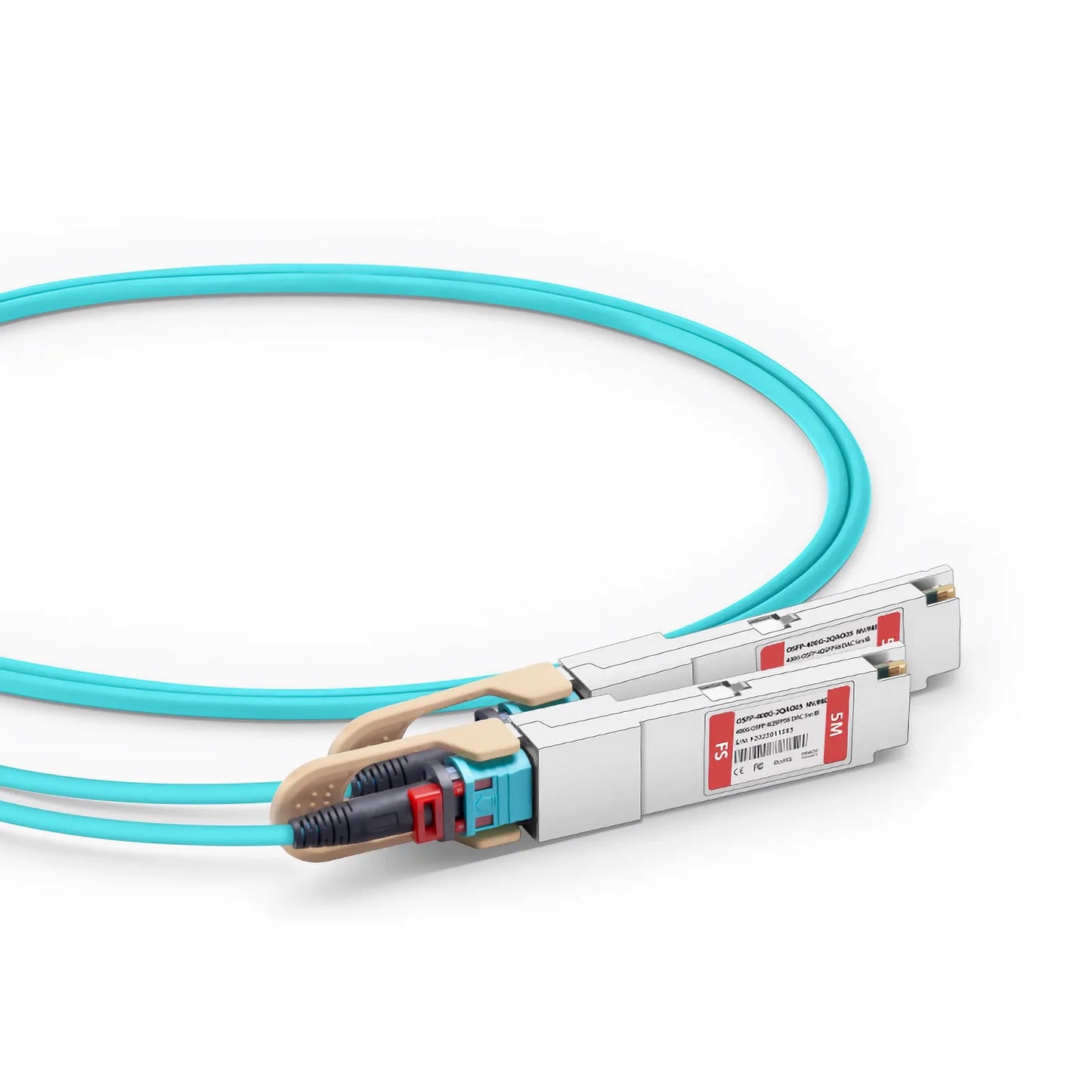 5m (16ft) NVIDIA/Mellanox MFA7U10-H005 Compatible 400G OSFP 8 x 50G PAM4 Finned Top to 2 x 200G QSFP56 4 x 50G PAM4 InfiniBand HDR Active Optical Breakout Cable for Quantum-2 Switches and ConnectX-6 HCA