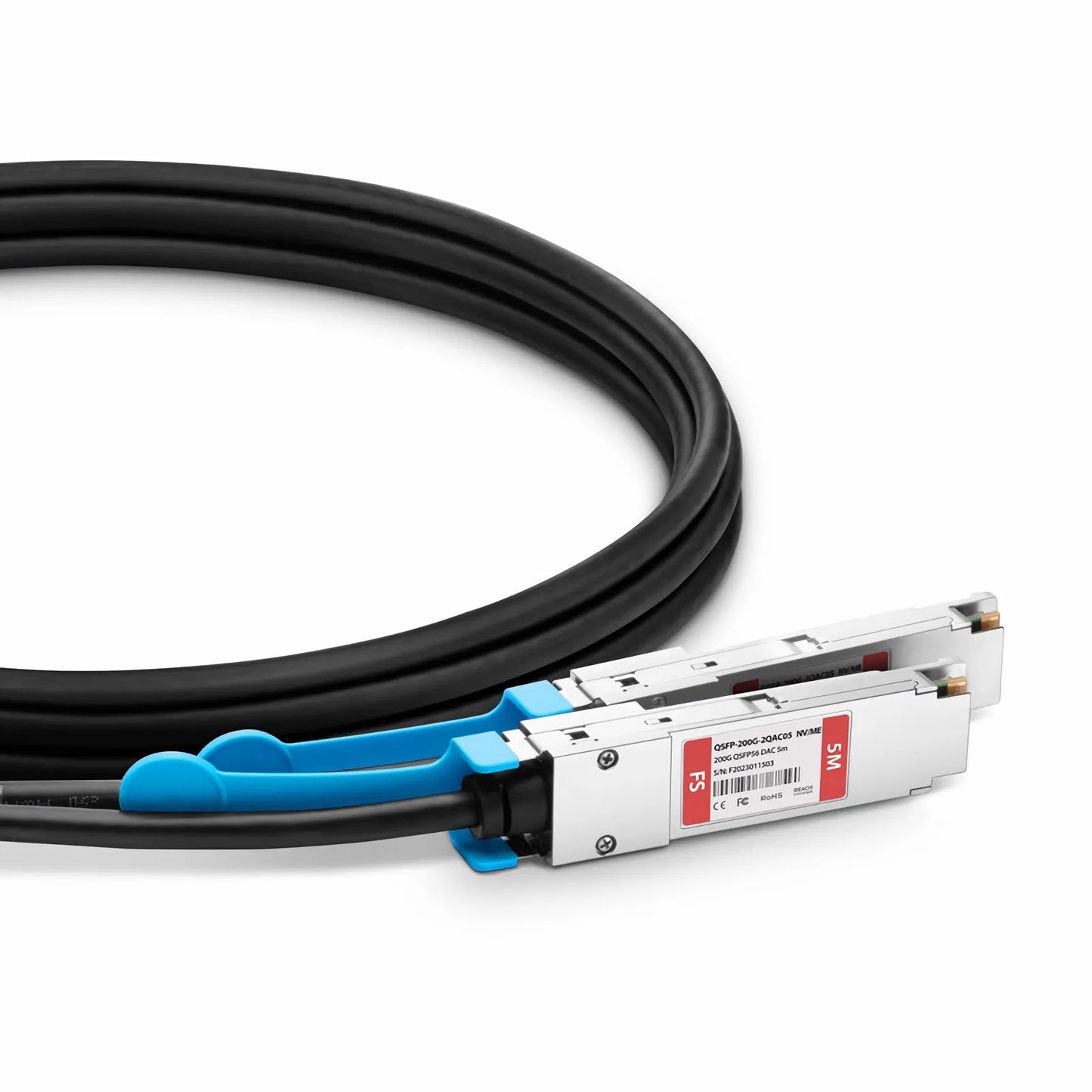 5m (16ft) NVIDIA/Mellanox MCA7J50-H005R Compatible 200G QSFP56 4 x 50G PAM4 to 2 x 100G QSFP56 2 x 50G PAM4 Etherne Active Direct Attach Copper Breakout Cable