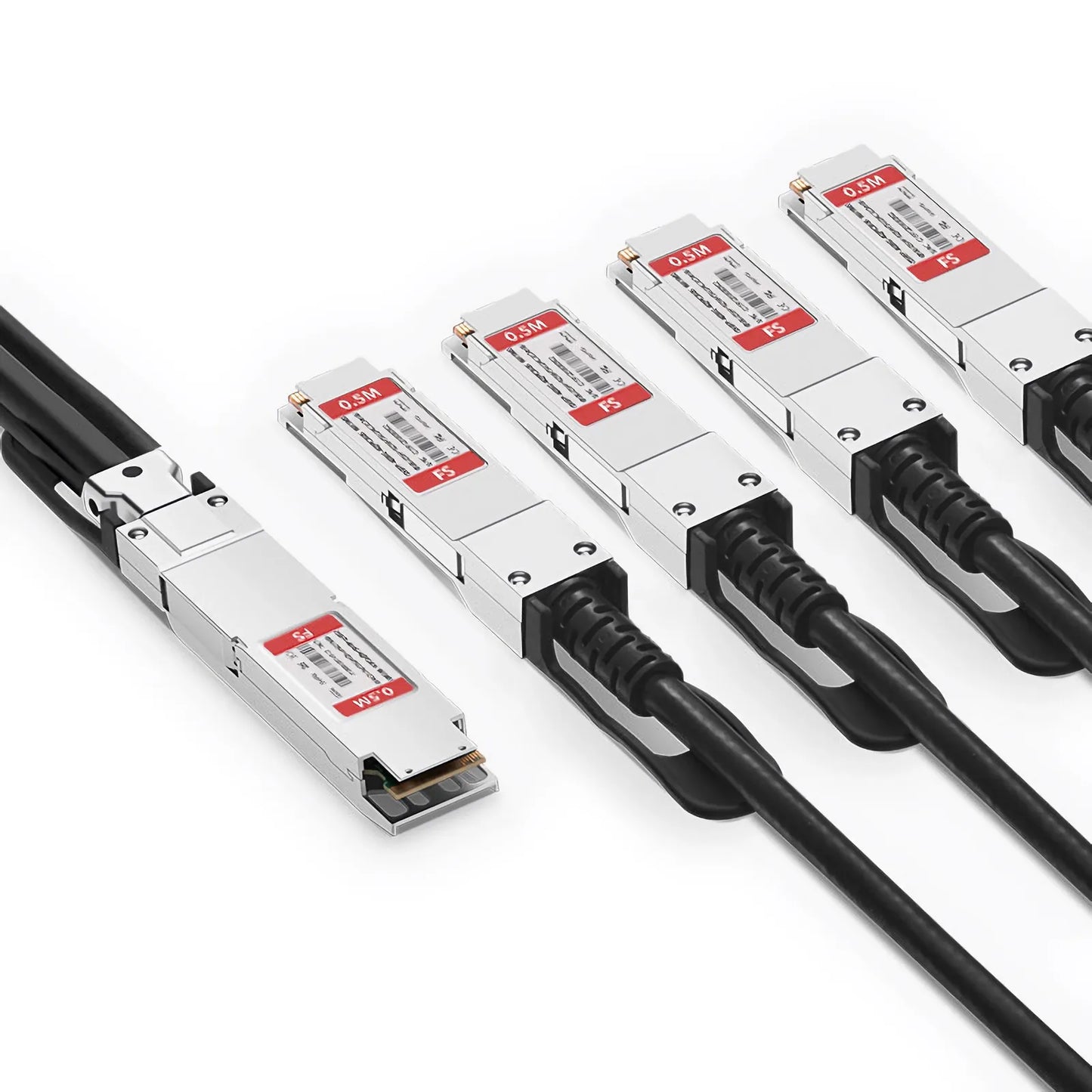 0.5m (2ft) NVIDIA/Mellanox Compatible 400G OSFP 8 x 50G PAM4 Finned Top to 4 x 100G QSFP56 2 x 50G PAM4 InfiniBand HDR Passive Direct Attach Copper Breakout Cable for Quantum-2 Switches and ConnectX-6 HCA