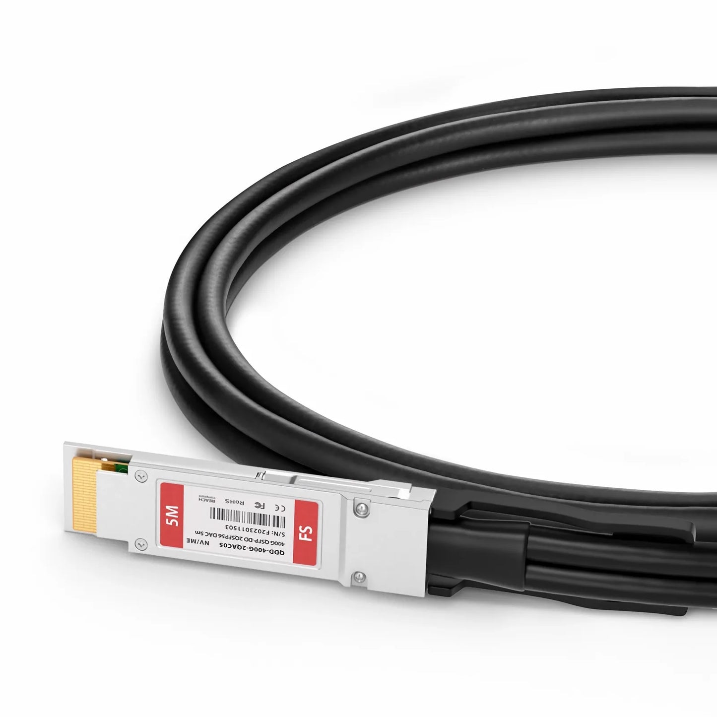 5m (16ft) NVIDIA/Mellanox Compatible 400G QSFP-DD 8 x 50G PAM4 to 2 x 200G QSFP56 4 x 50G PAM4 Ethernet Active Direct Attach Copper Breakout Cable
