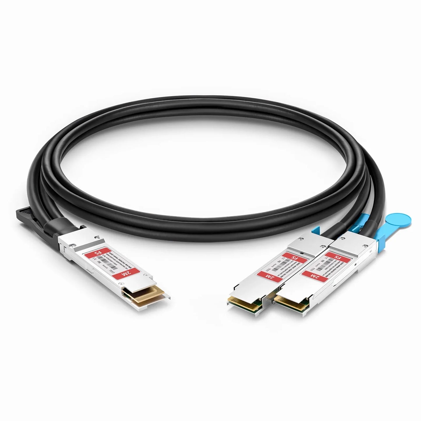 2m (7ft) NVIDIA/Mellanox Compatible 400G QSFP-DD 8 x 50G PAM4 to 2 x 200G QSFP56 4 x 50G PAM4 Ethernet Active Direct Attach Copper Breakout Cable