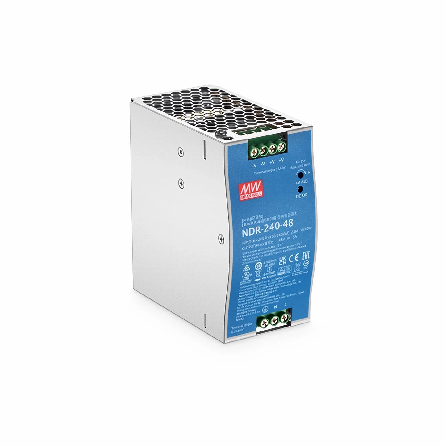 240W 48VDC Slim DIN Rail Economical Industrial Power Supply with PFC Function