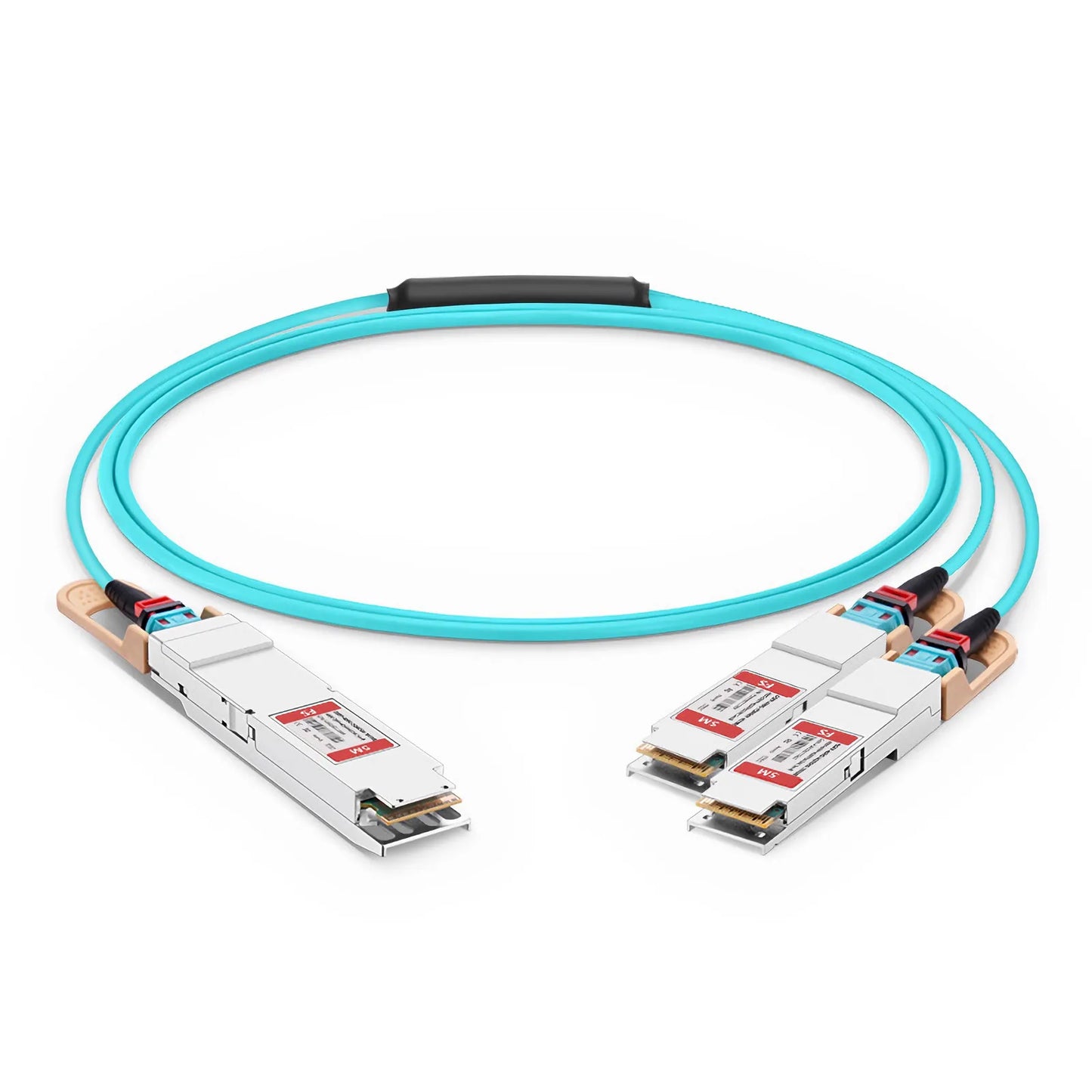 5m (16ft) NVIDIA/Mellanox MFA7U10-H005 Compatible 400G OSFP 8 x 50G PAM4 Finned Top to 2 x 200G QSFP56 4 x 50G PAM4 InfiniBand HDR Active Optical Breakout Cable for Quantum-2 Switches and ConnectX-6 HCA