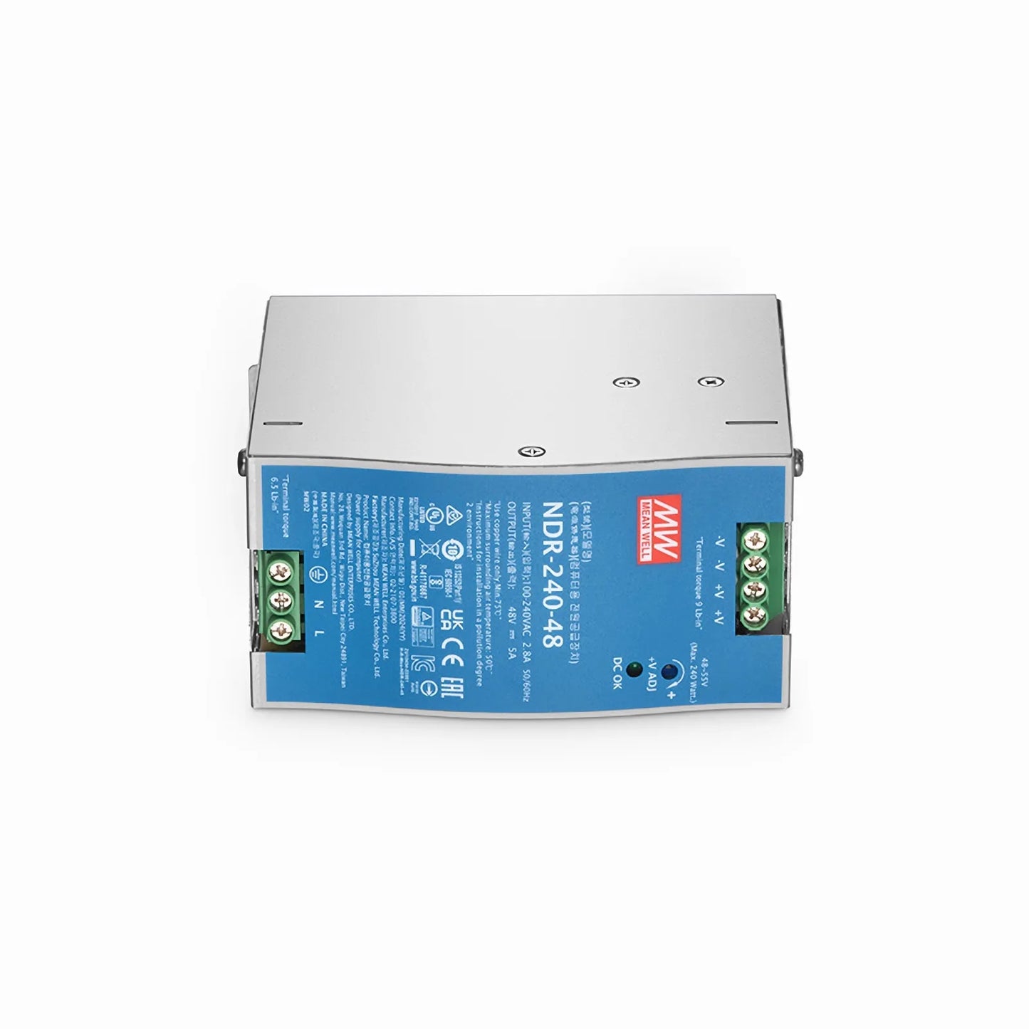 240W 48VDC Slim DIN Rail Economical Industrial Power Supply with PFC Function